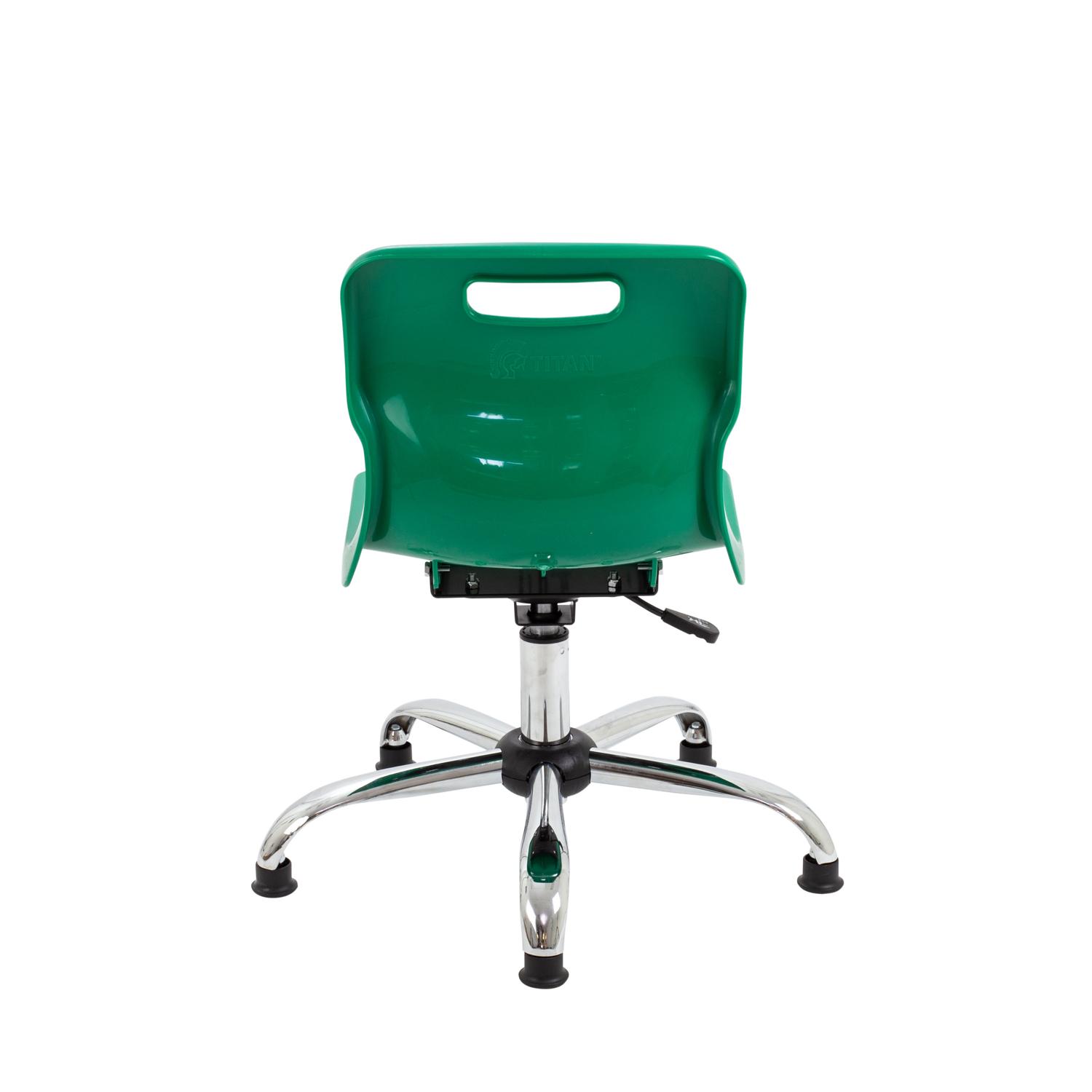 Titan Swivel Junior Chair with Chrome Base and Glides Size 3-4 Green/Chrome