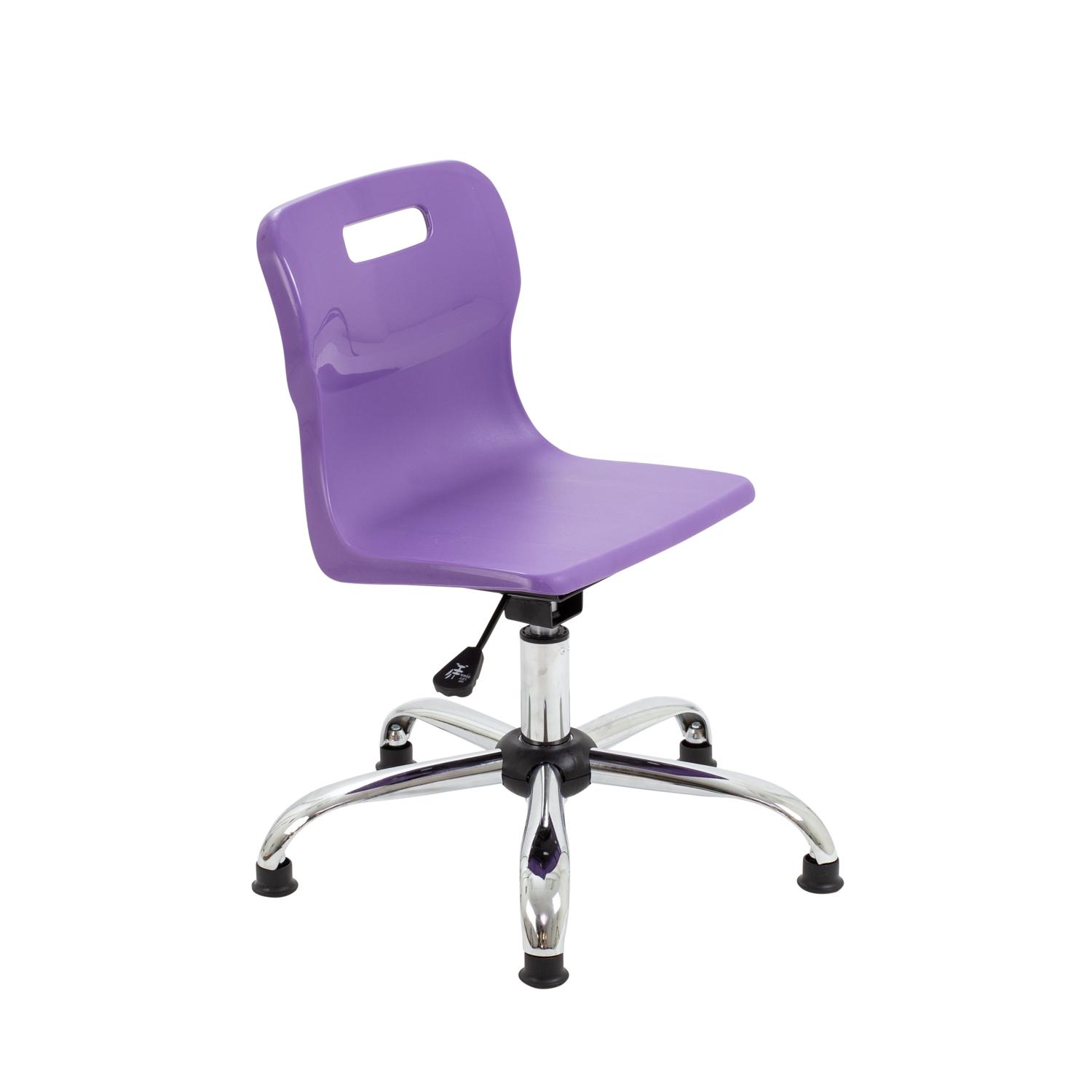 Titan Swivel Junior Chair with Chrome Base and Glides Size 3-4 Purple/Chrome