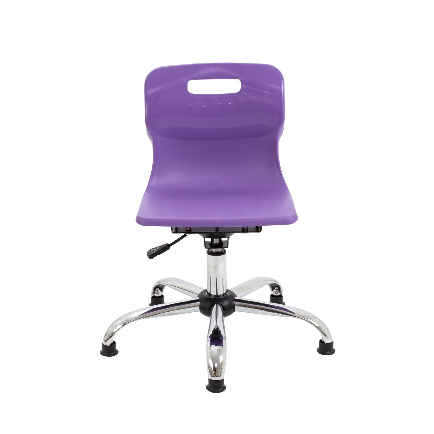 Titan Swivel Junior Chair with Chrome Base and Glides Size 3-4 Purple/Chrome