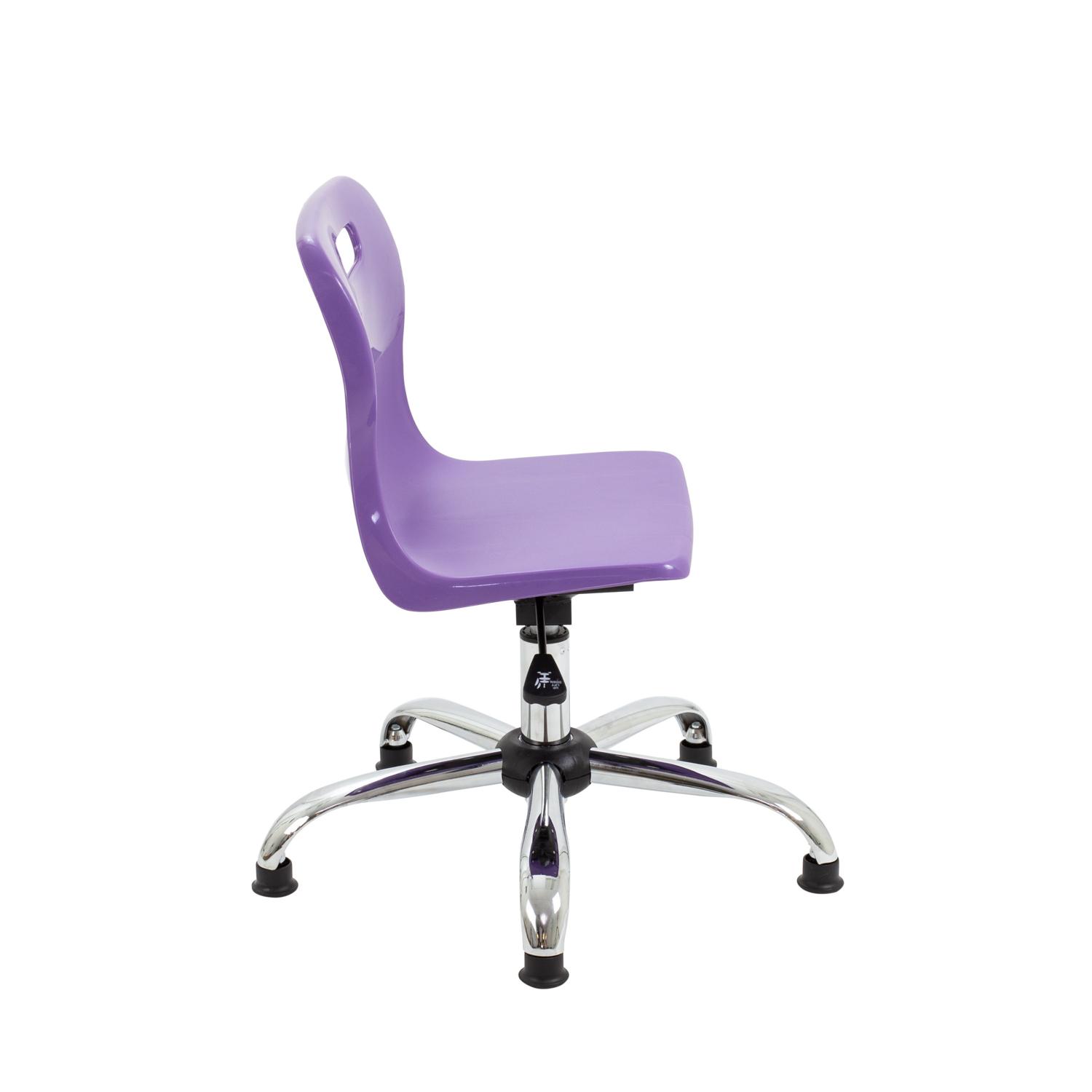 Titan Swivel Junior Chair with Chrome Base and Glides Size 3-4 Purple/Chrome
