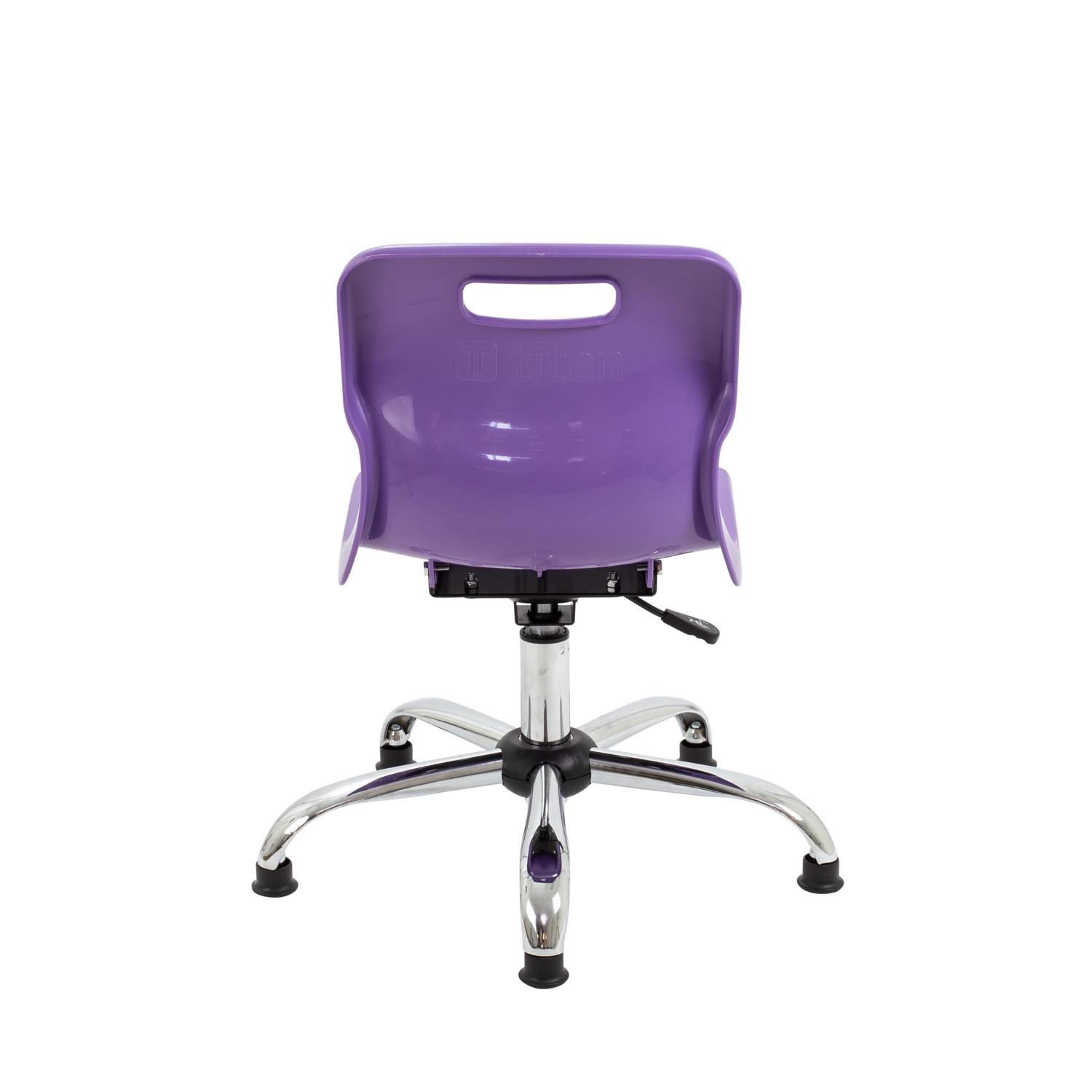 Titan Swivel Junior Chair with Chrome Base and Glides Size 3-4 Purple/Chrome