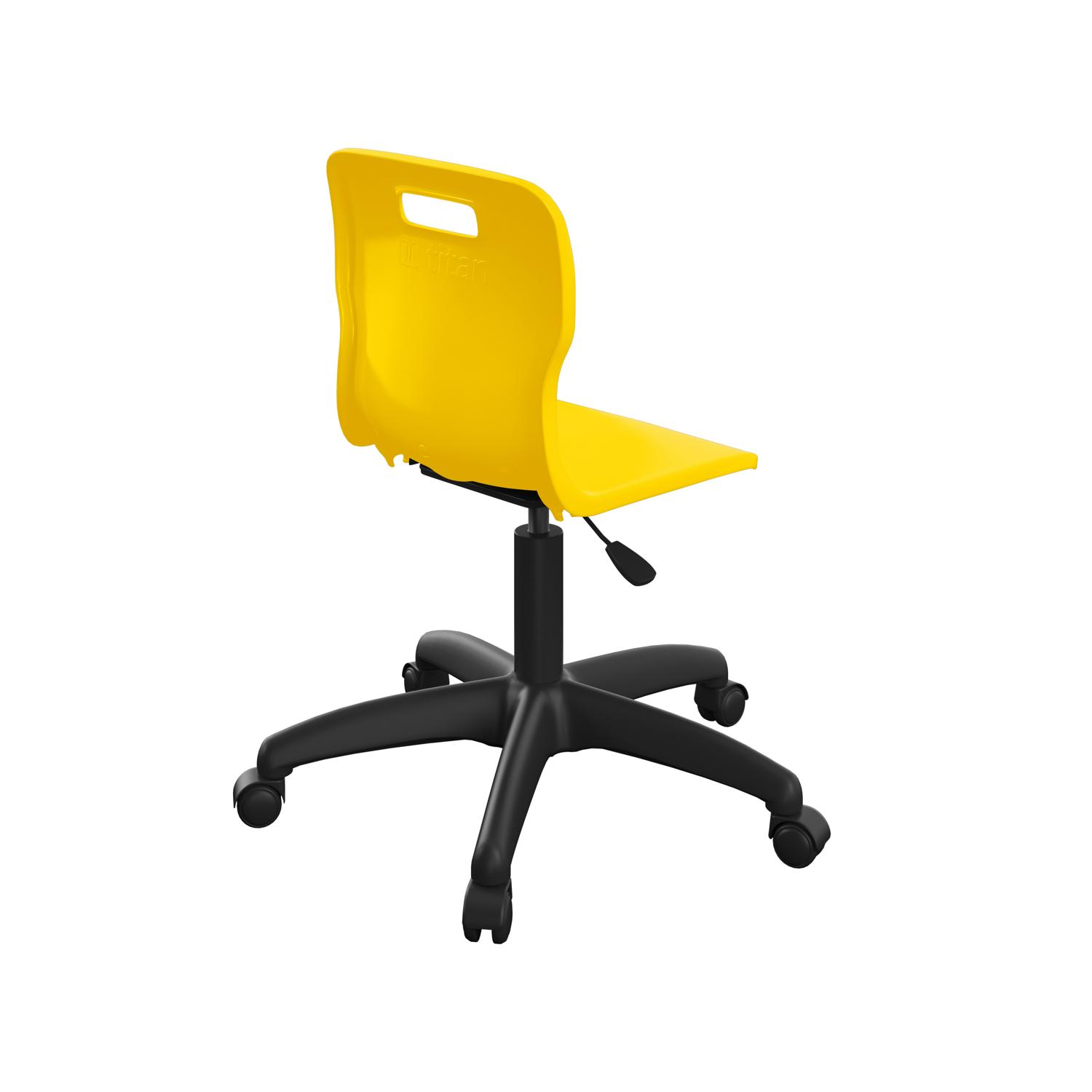 Titan Swivel Junior Chair with Plastic Base and Castors Size 3-4 Yellow/Black