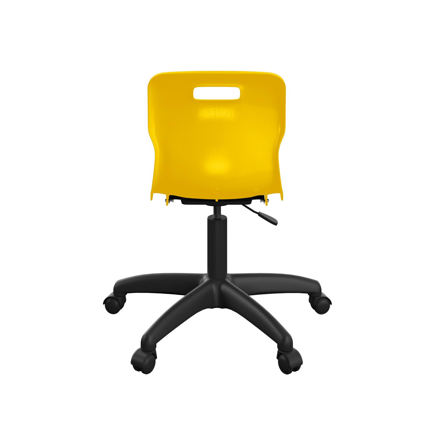 Titan Swivel Junior Chair with Plastic Base and Castors Size 3-4 Yellow/Black