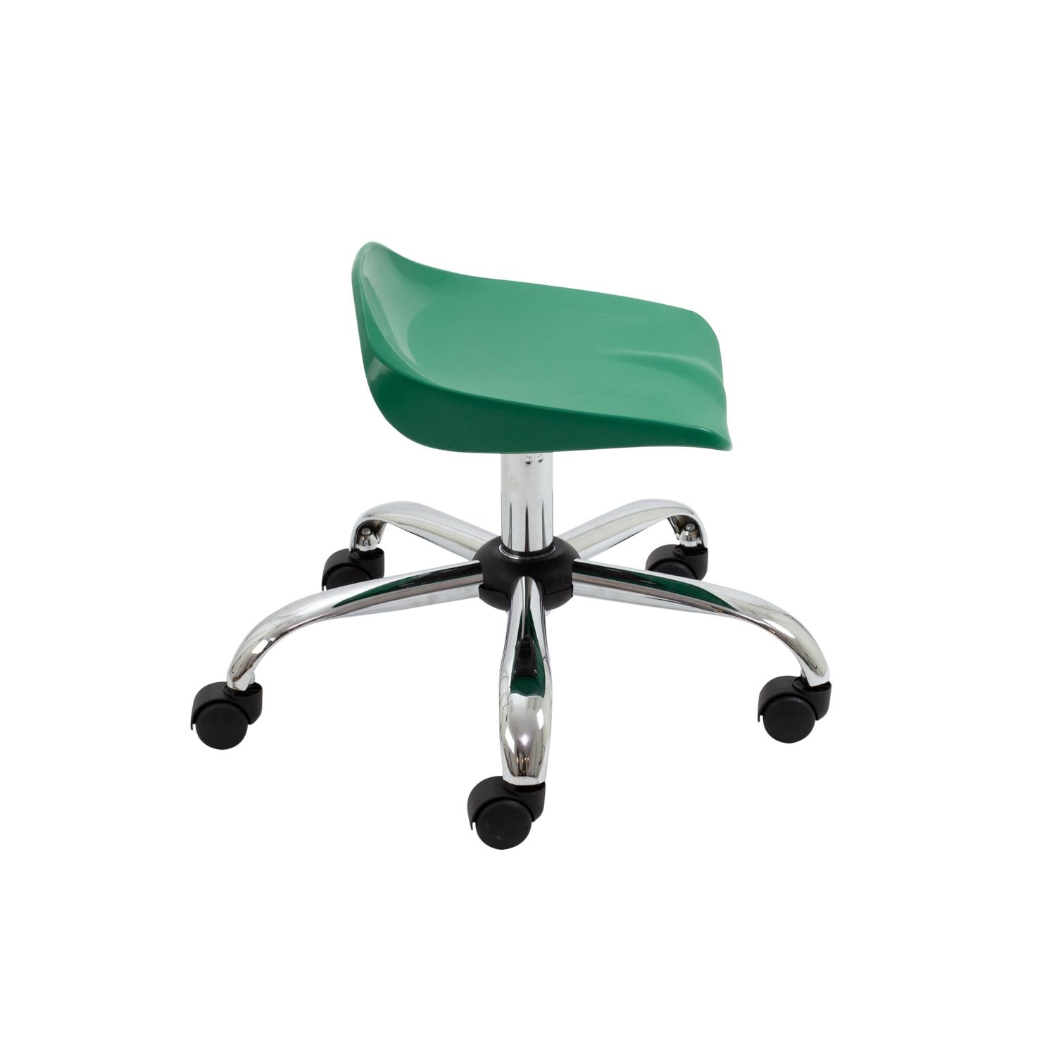 Titan Swivel Junior Stool with Chrome Base and Castors Size 5-6 Green/Chrome