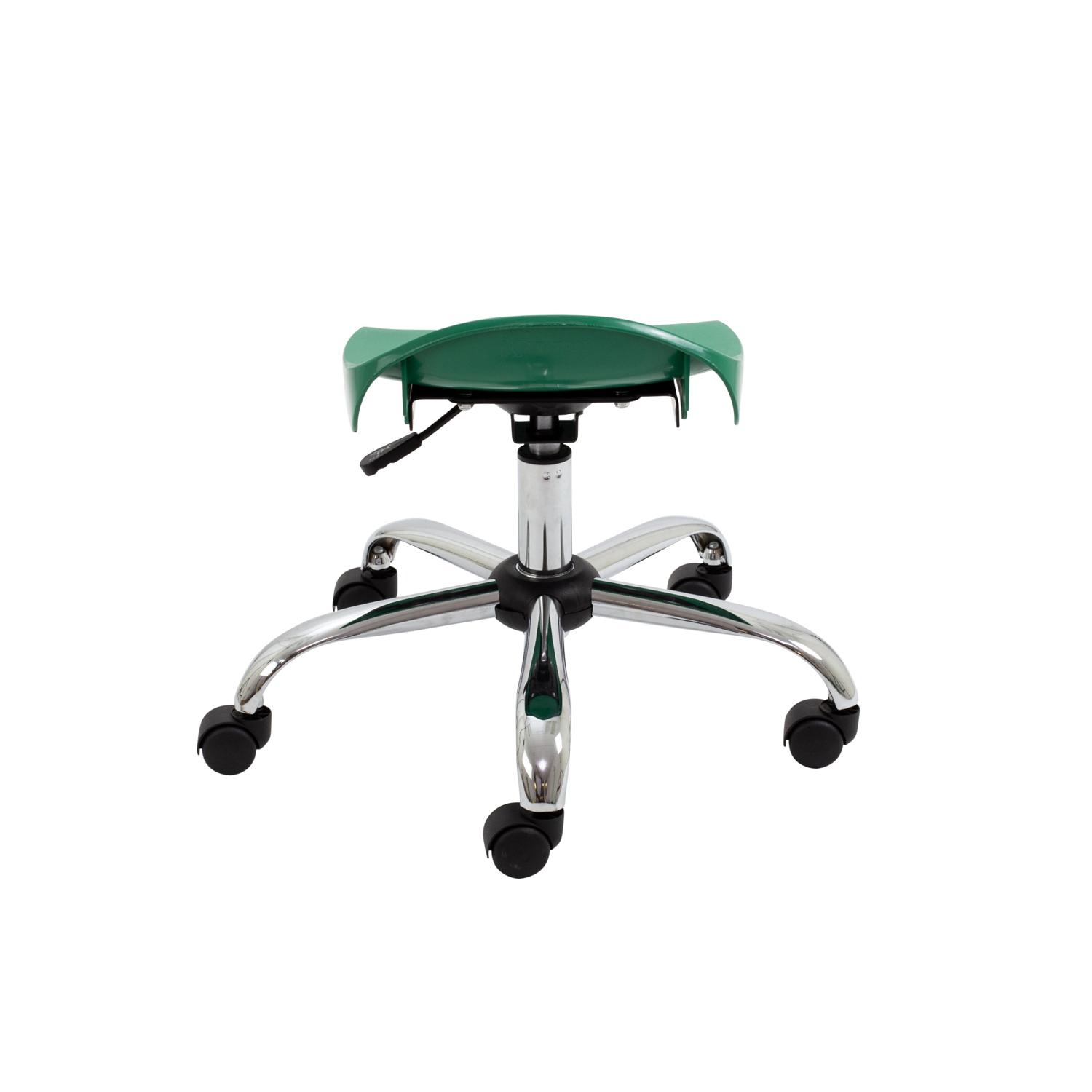 Titan Swivel Junior Stool with Chrome Base and Castors Size 5-6 Green/Chrome
