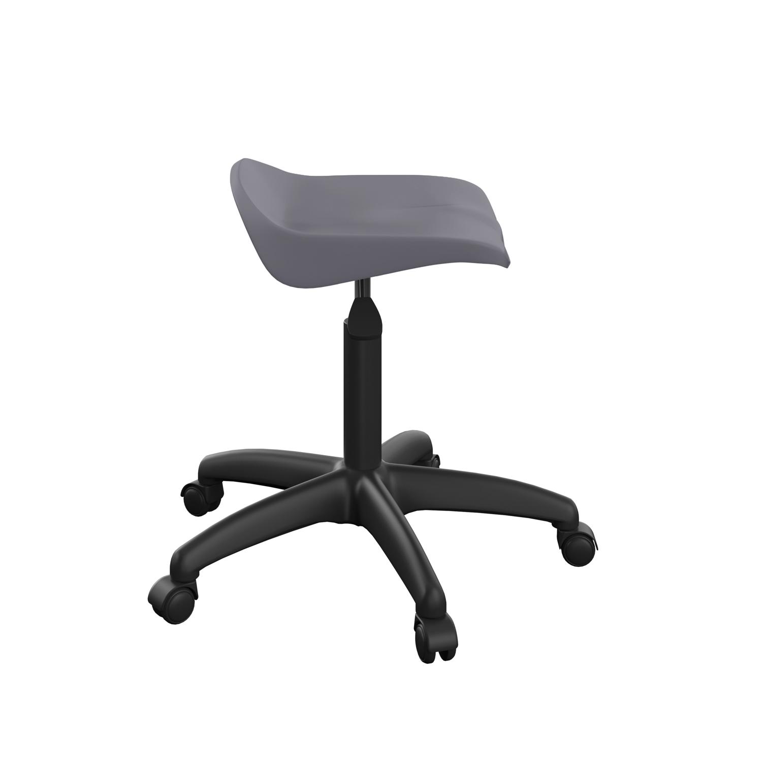 Titan Swivel Senior Stool with Plastic Base and Castors Size 5-6 Charcoal/Black