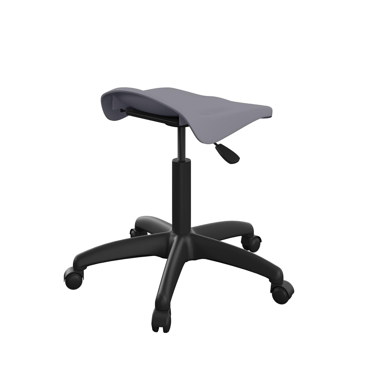 Titan Swivel Senior Stool with Plastic Base and Castors Size 5-6 Charcoal/Black
