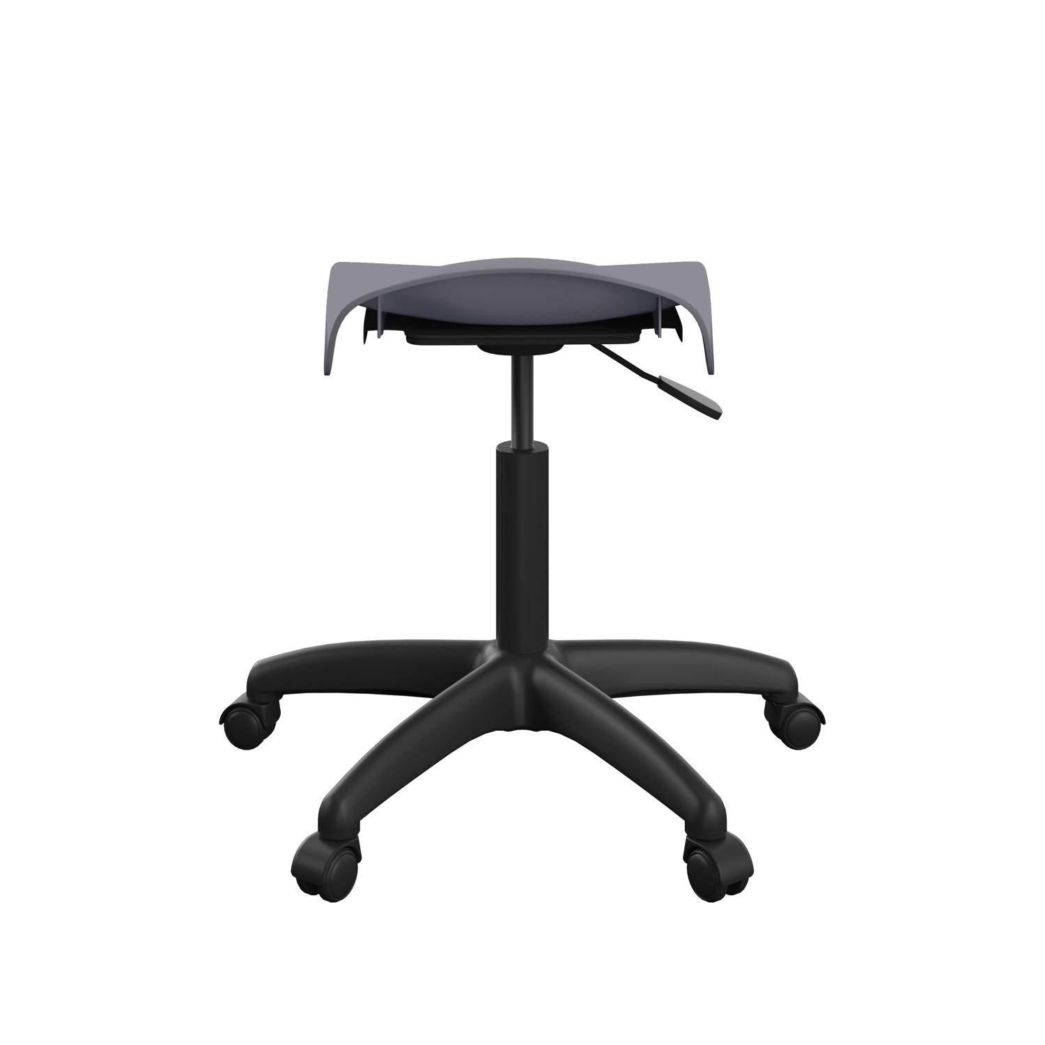 Titan Swivel Senior Stool with Plastic Base and Castors Size 5-6 Charcoal/Black
