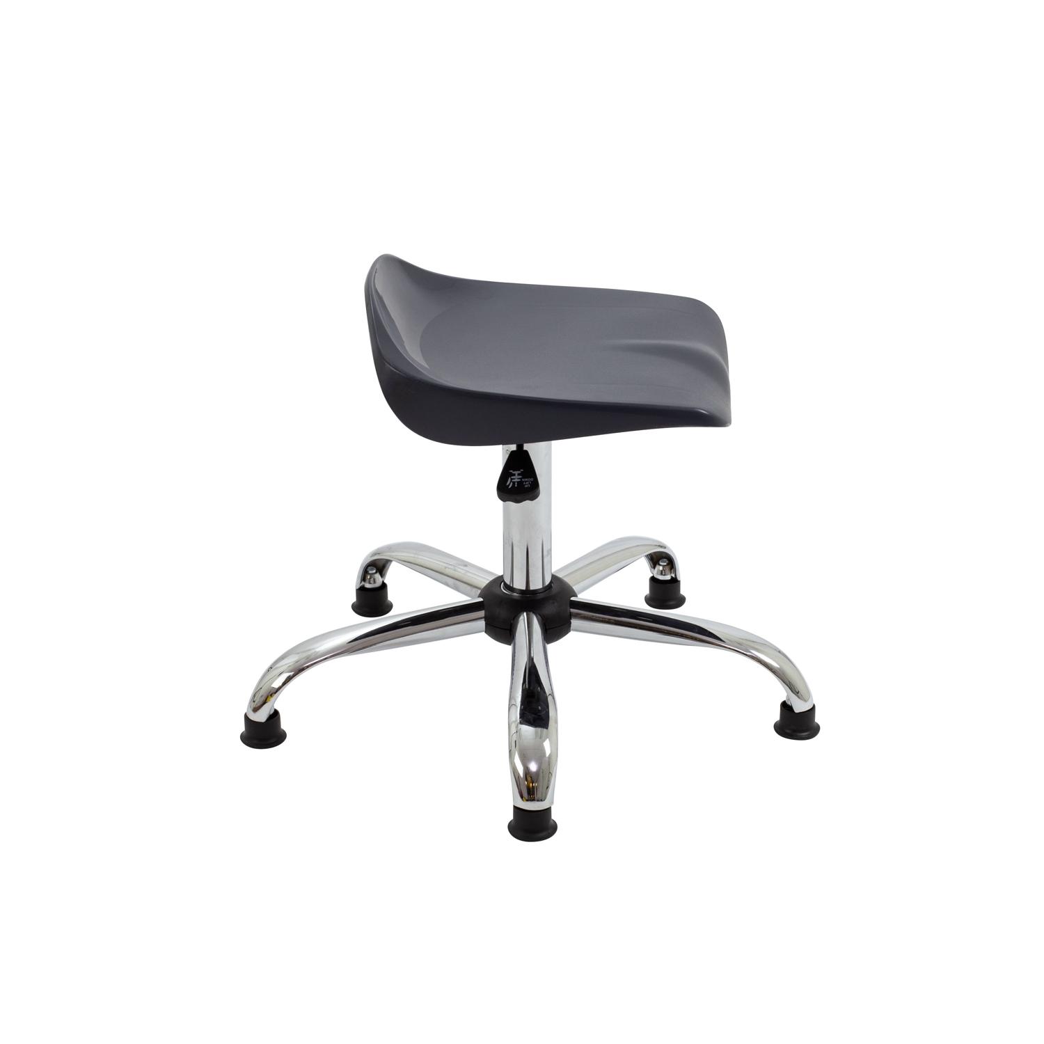 Titan Swivel Senior Stool with Chrome Base and Glides Size 5-6 Charcoal/Chrome