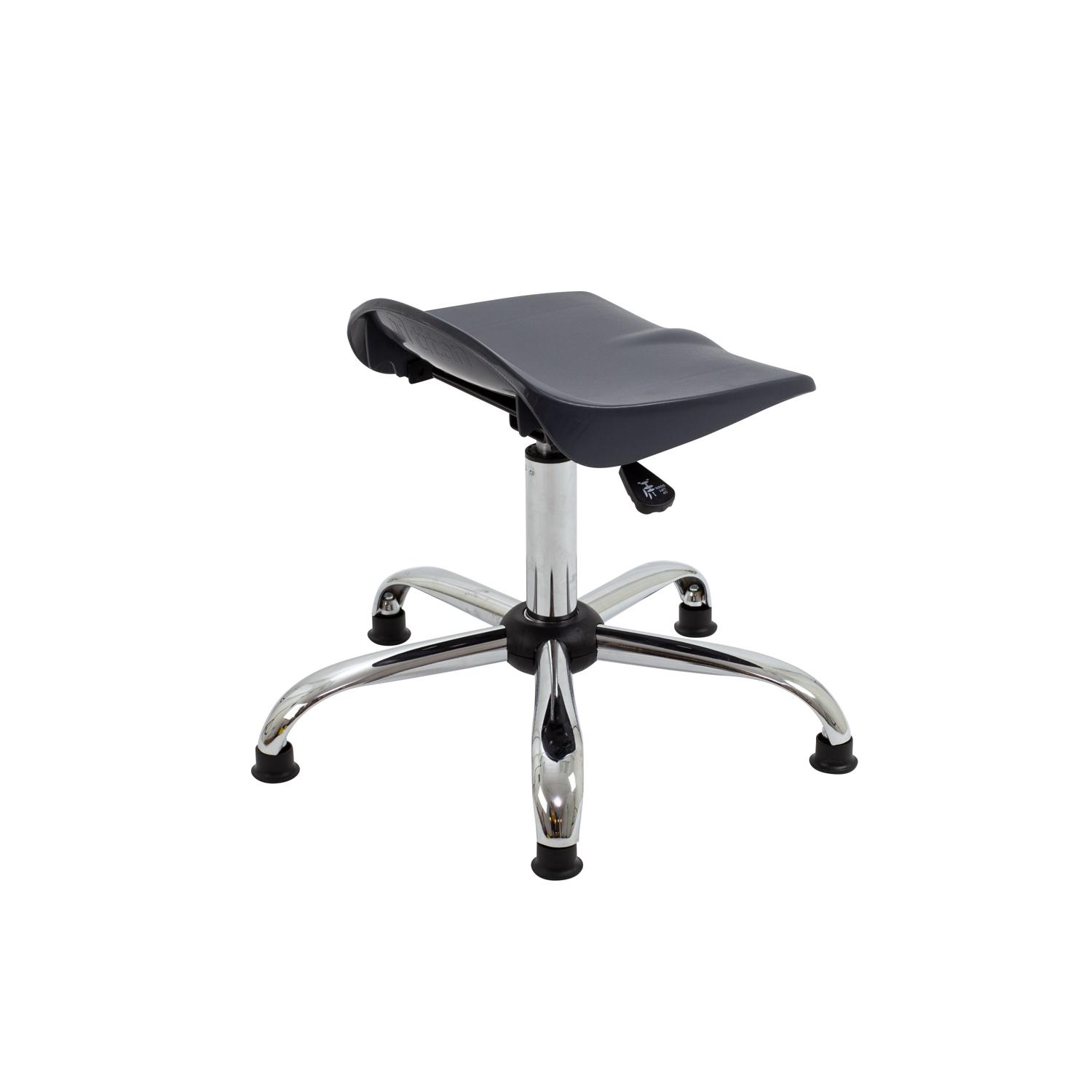 Titan Swivel Senior Stool with Chrome Base and Glides Size 5-6 Charcoal/Chrome