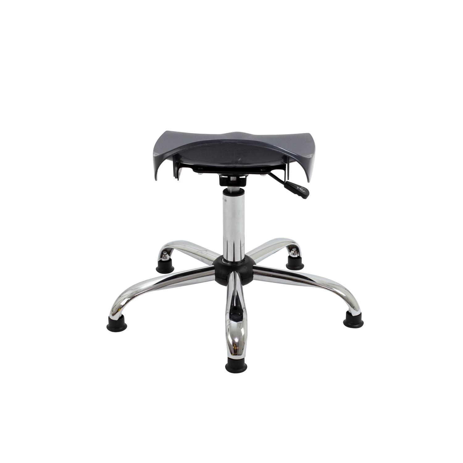 Titan Swivel Senior Stool with Chrome Base and Glides Size 5-6 Charcoal/Chrome