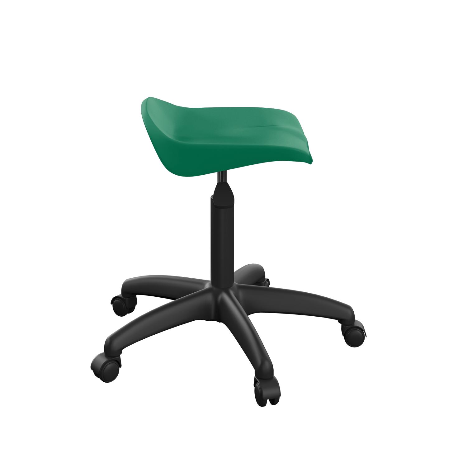 Titan Swivel Senior Stool with Plastic Base and Castors Size 5-6 Green/Black