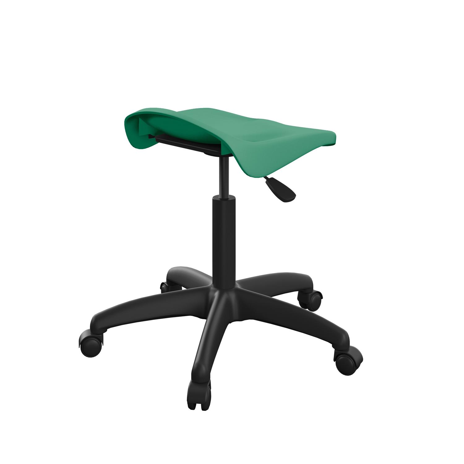 Titan Swivel Senior Stool with Plastic Base and Castors Size 5-6 Green/Black