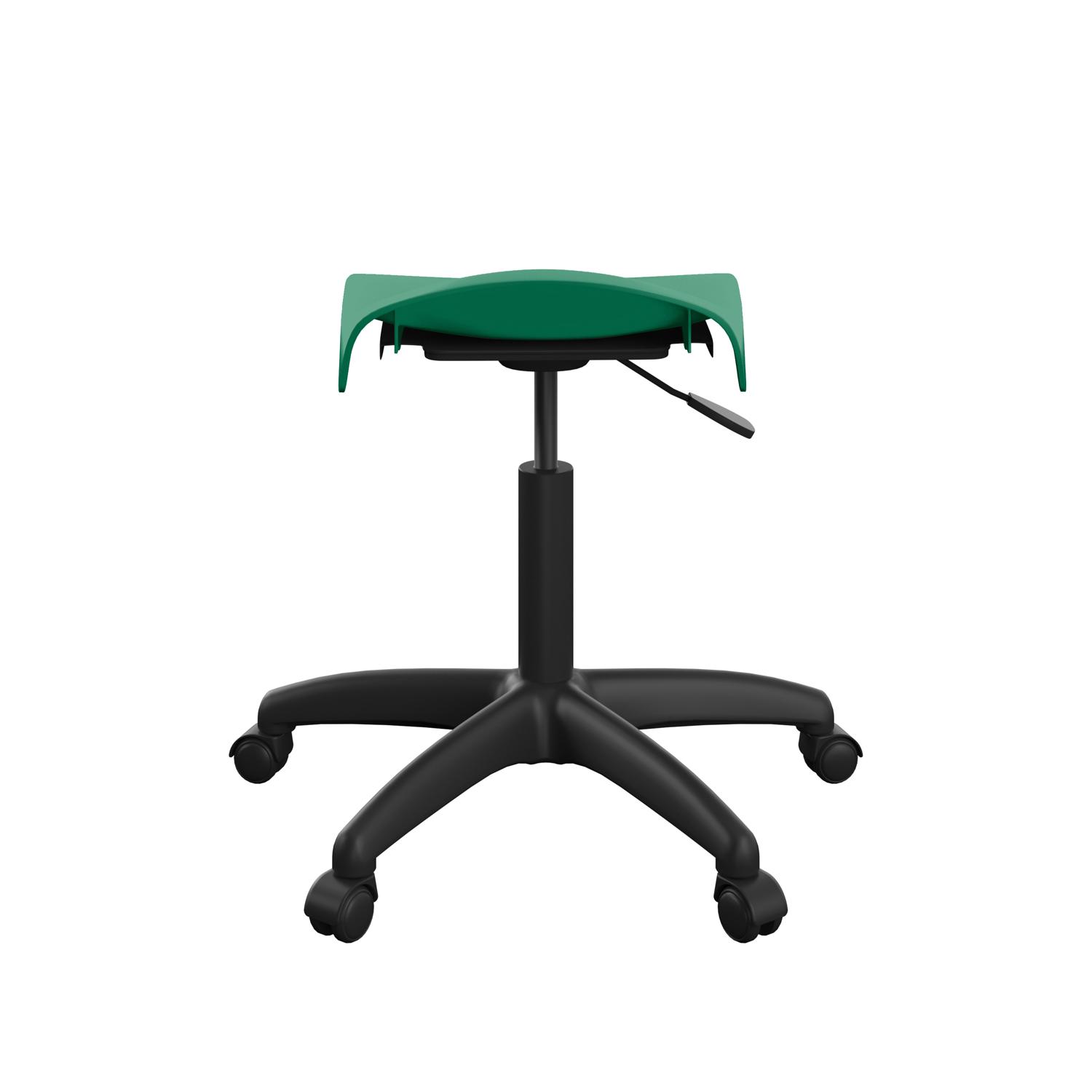 Titan Swivel Senior Stool with Plastic Base and Castors Size 5-6 Green/Black