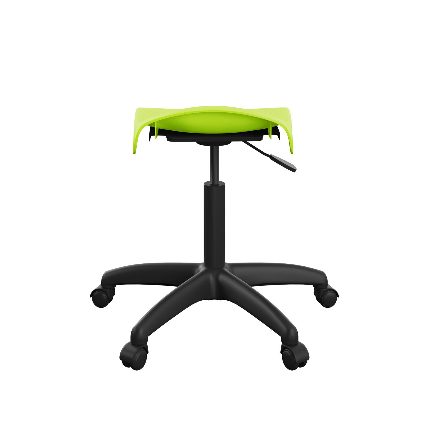 Titan Swivel Senior Stool with Plastic Base and Castors Size 5-6 Lime/Black