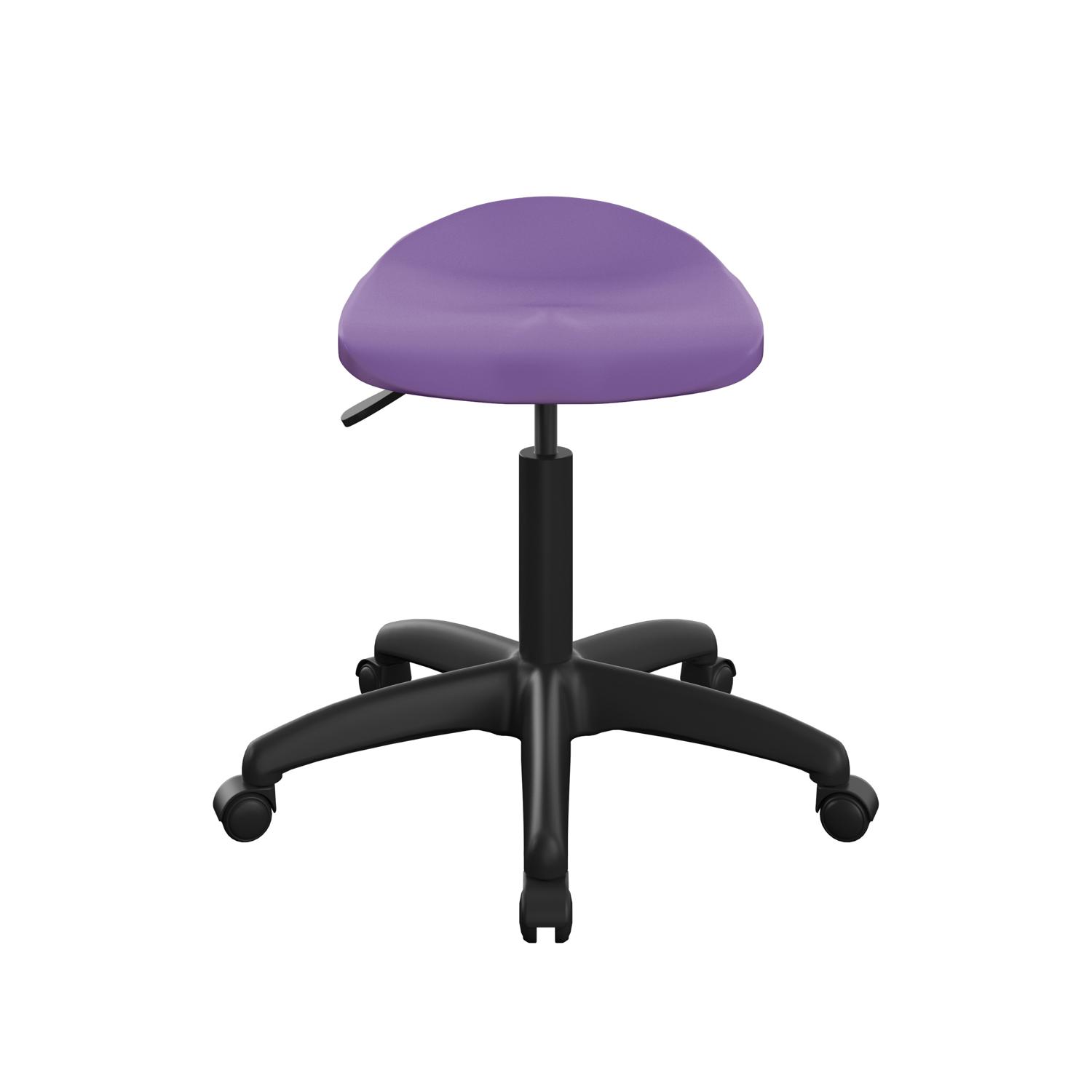 Titan Swivel Senior Stool with Plastic Base and Castors Size 5-6 Purple/Black