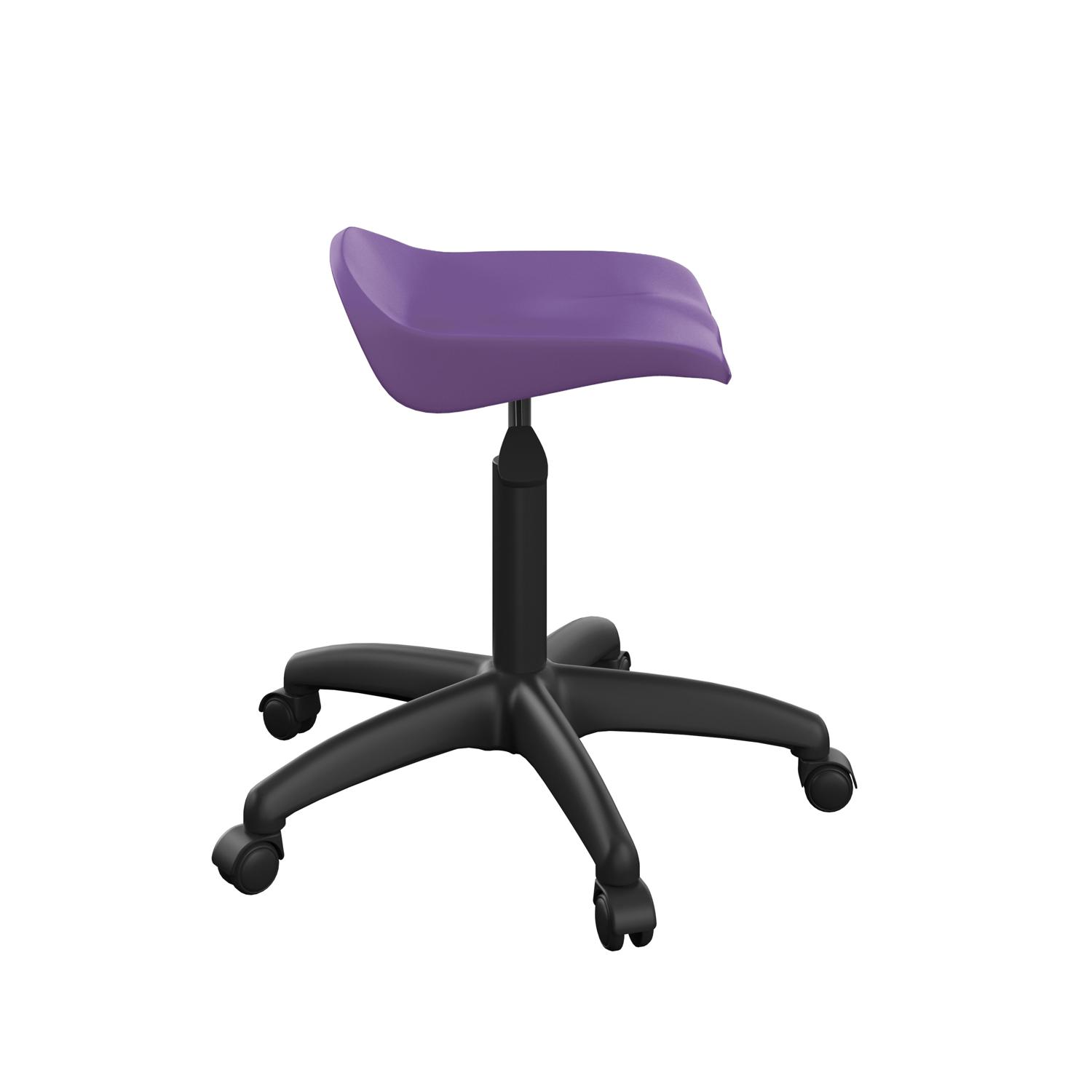 Titan Swivel Senior Stool with Plastic Base and Castors Size 5-6 Purple/Black