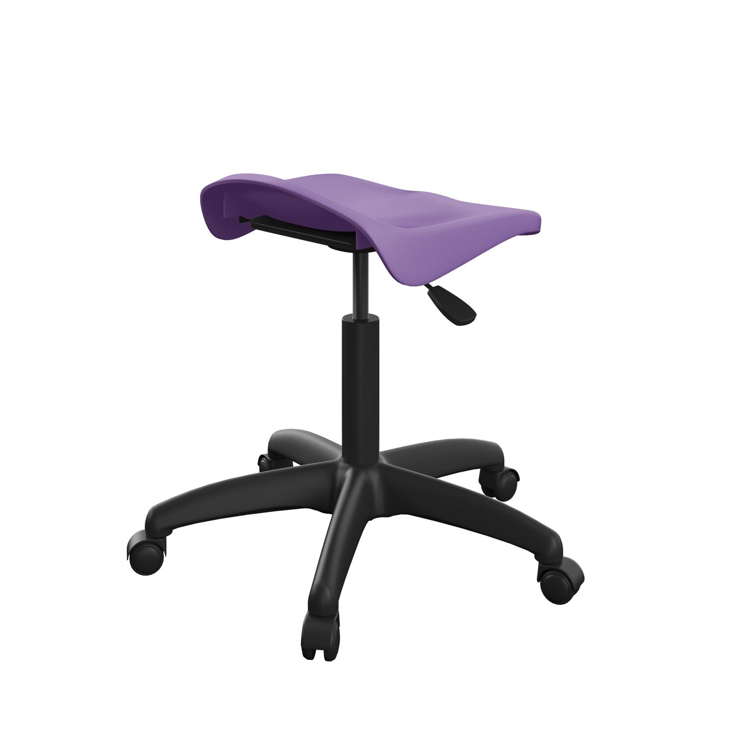 Titan Swivel Senior Stool with Plastic Base and Castors Size 5-6 Purple/Black