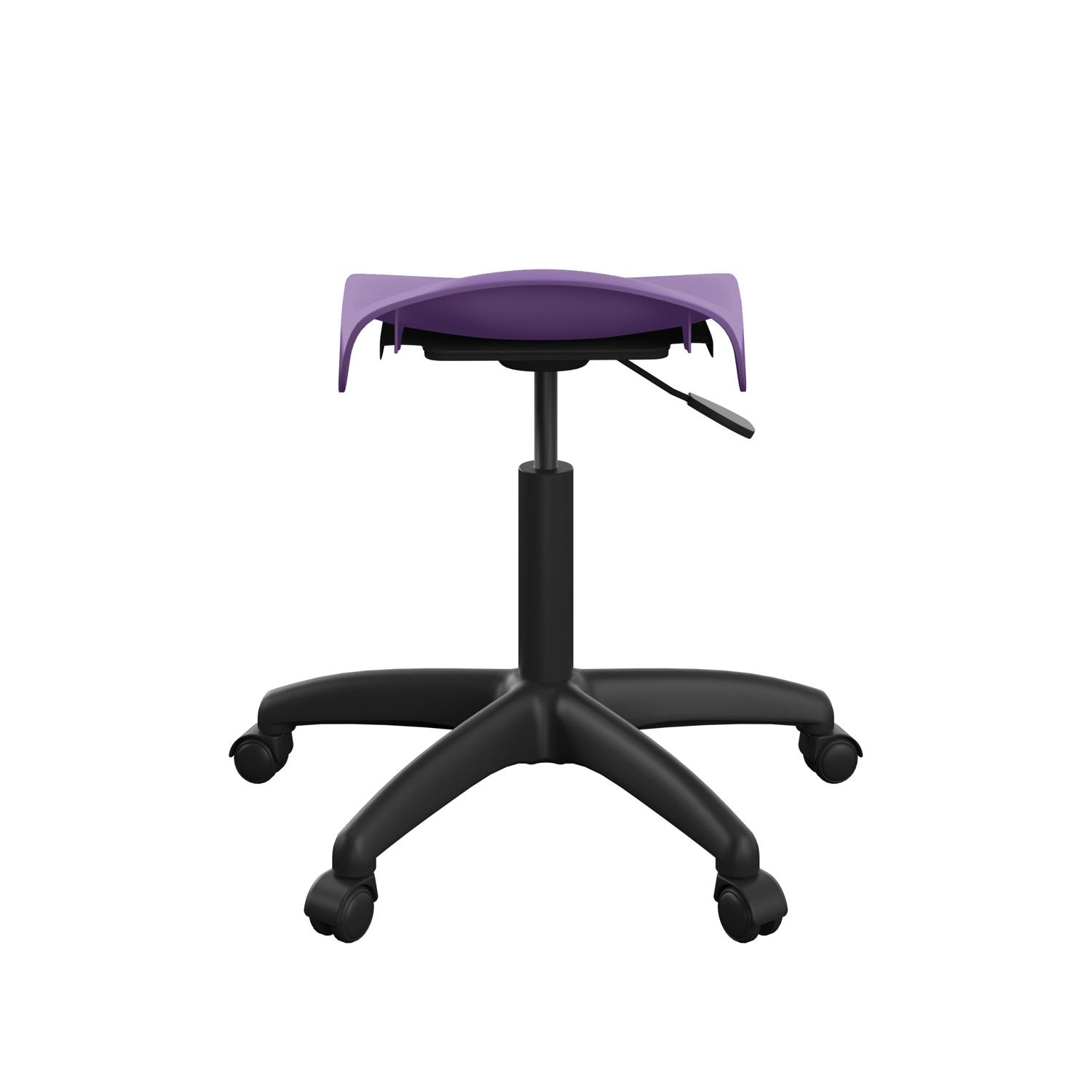 Titan Swivel Senior Stool with Plastic Base and Castors Size 5-6 Purple/Black