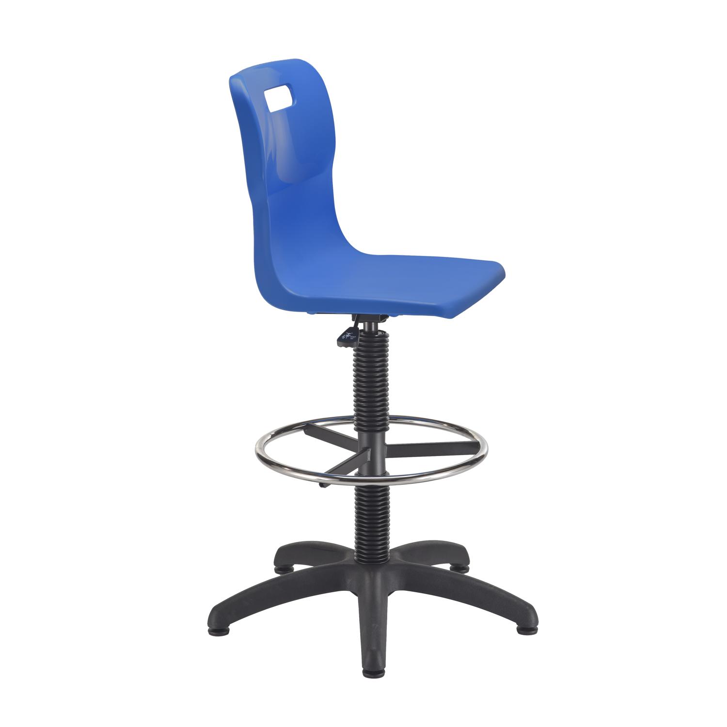 Titan Swivel Senior Chair with Chrome Base, Castors and D-Kit Size 5-6 Fixed D-Kit Blue/Chrome