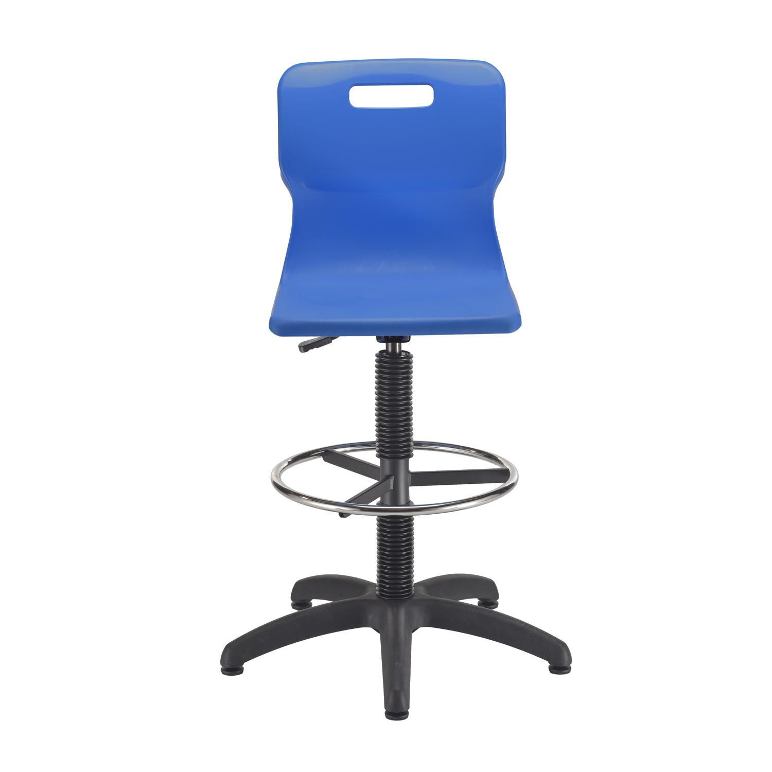 Titan Swivel Senior Chair with Plastic Base, Castors and D-Kit Size 5-6 Fixed D-Kit Blue/Black