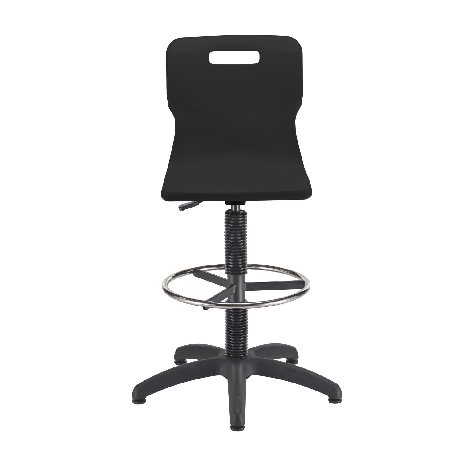 Titan Swivel Senior Chair with Chrome Base, Castors and D-Kit Size 5-6 Fixed D-Kit Black/Chrome