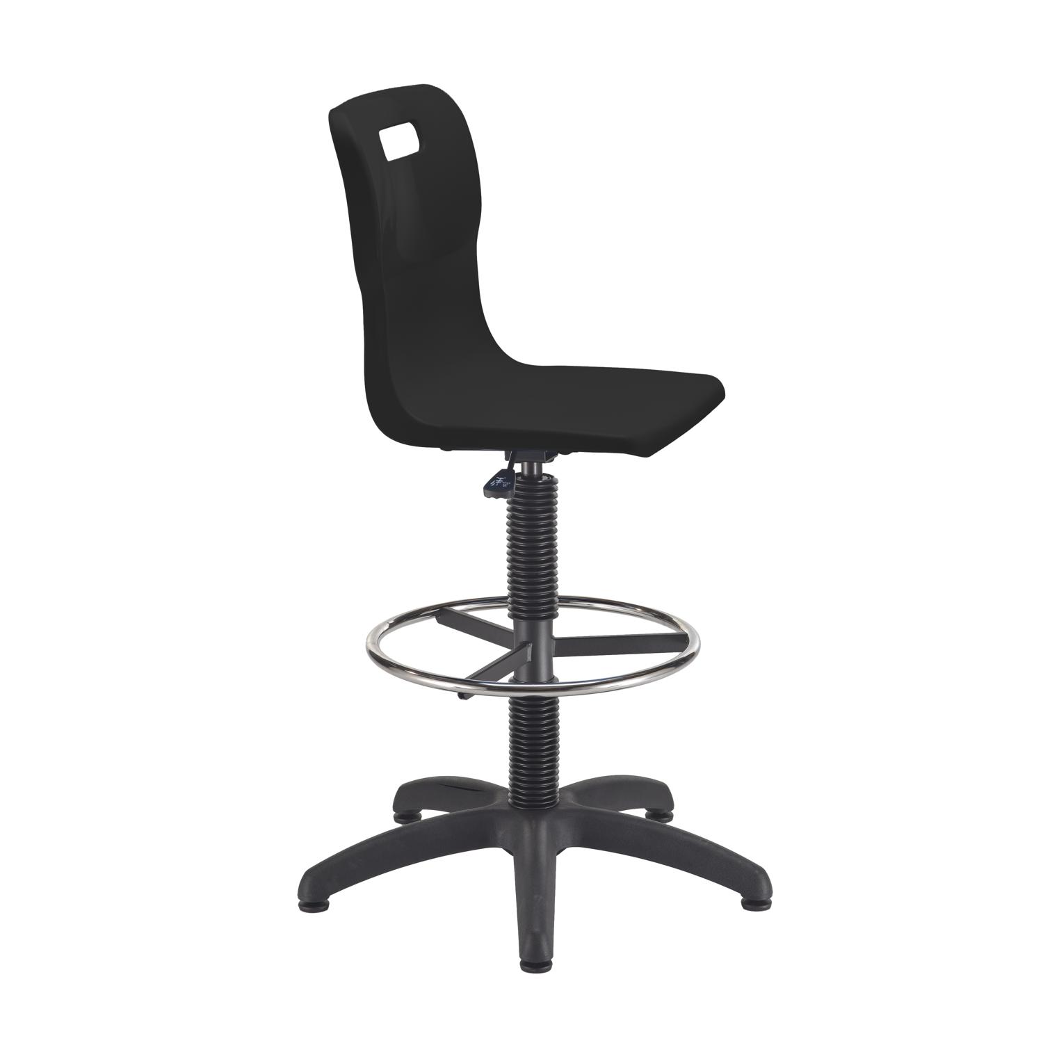 Titan Swivel Senior Chair with Chrome Base, Castors and D-Kit Size 5-6 Fixed D-Kit Black/Chrome