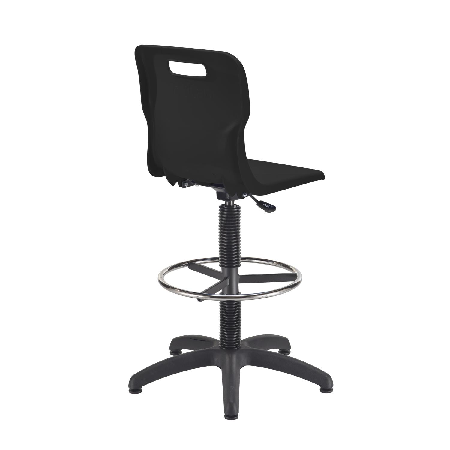 Titan Swivel Senior Chair with Chrome Base, Castors and D-Kit Size 5-6 Fixed D-Kit Black/Chrome