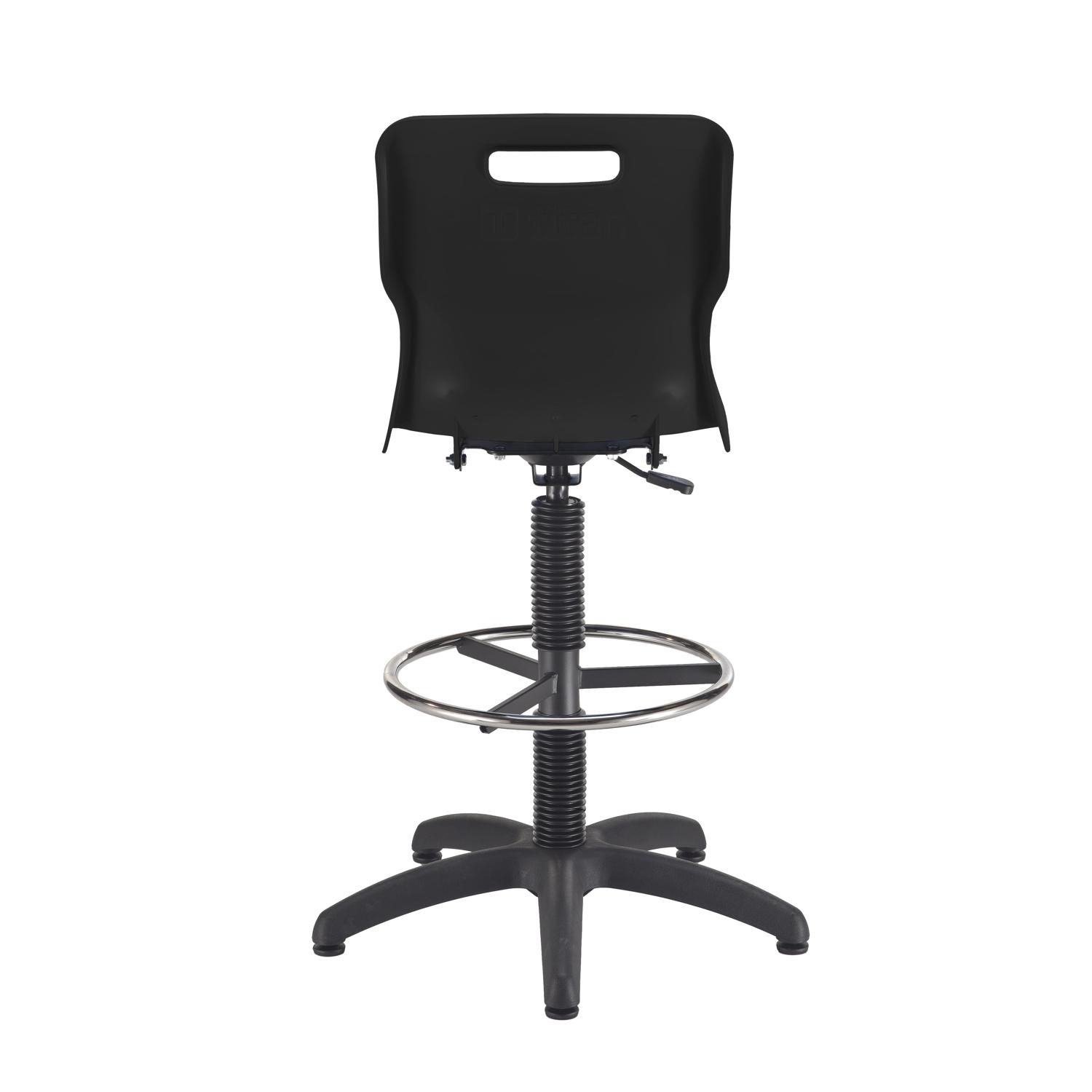 Titan Swivel Senior Chair with Chrome Base, Castors and D-Kit Size 5-6 Fixed D-Kit Black/Chrome