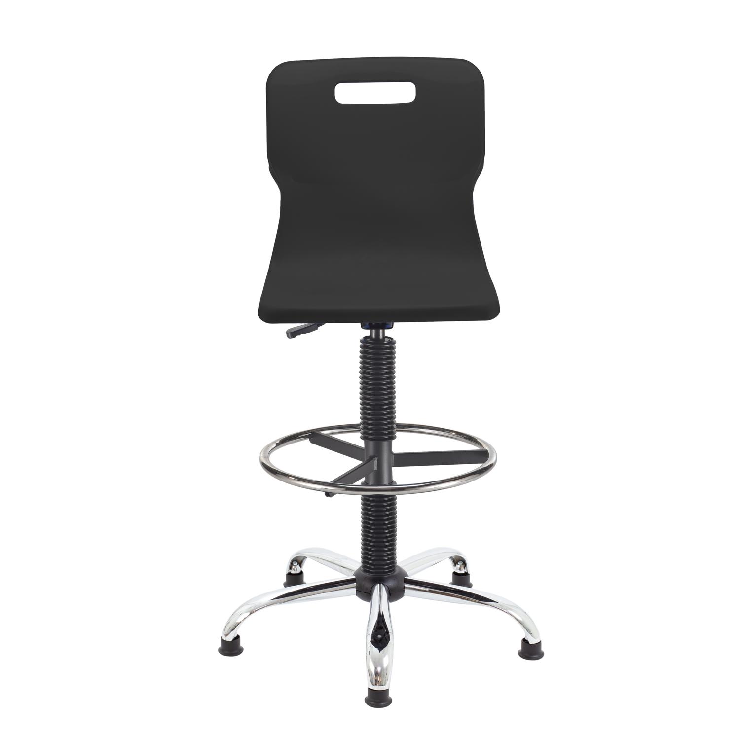 Titan Swivel Senior Chair with Chrome Base, Castors and D-Kit Size 5-6 Adjustable D-Kit Black/Chrome