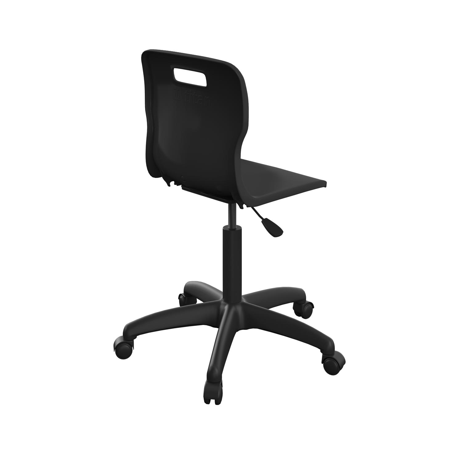 Titan Swivel Senior Chair with Plastic Base and Castors Size 5-6 Black/Black