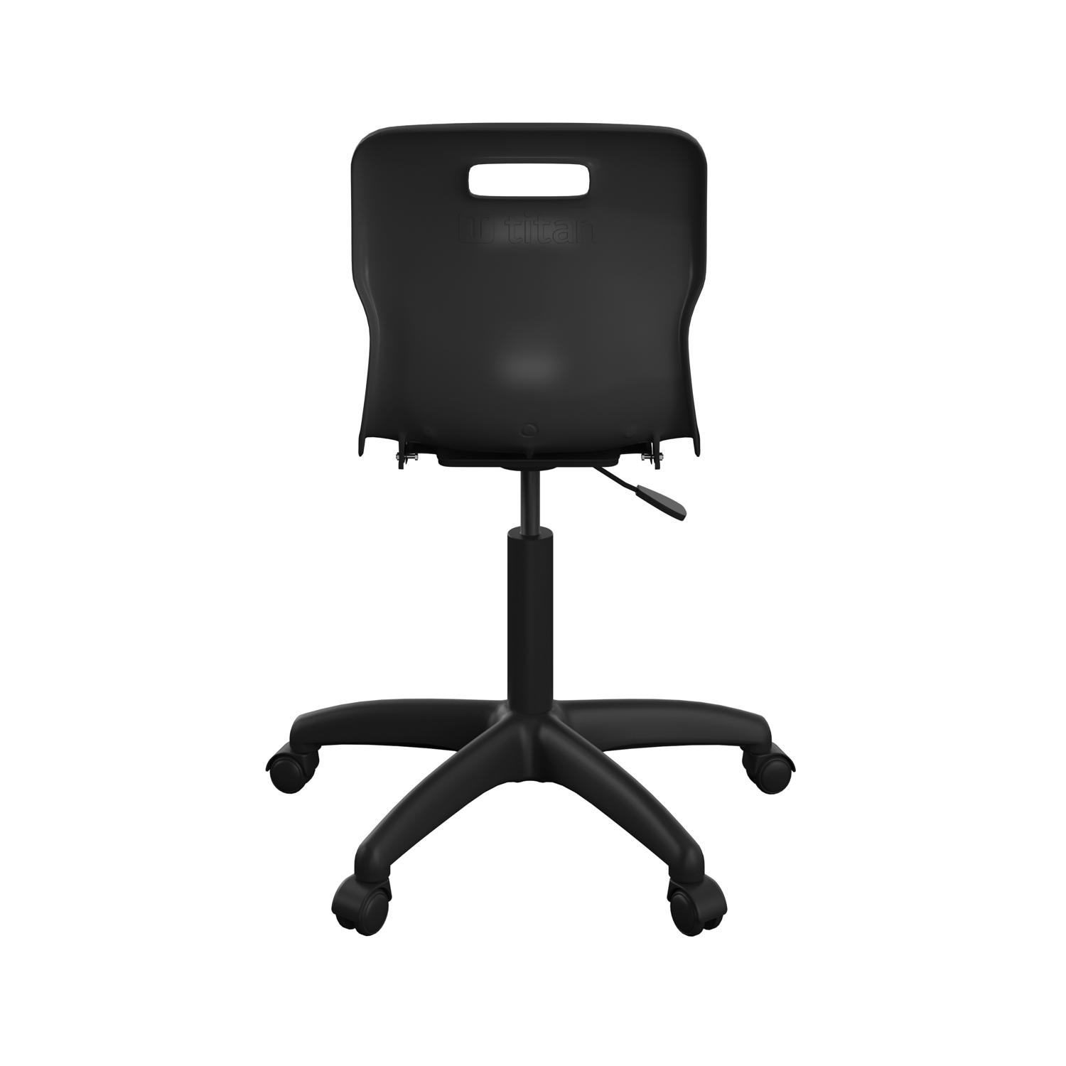 Titan Swivel Senior Chair with Plastic Base and Castors Size 5-6 Black/Black