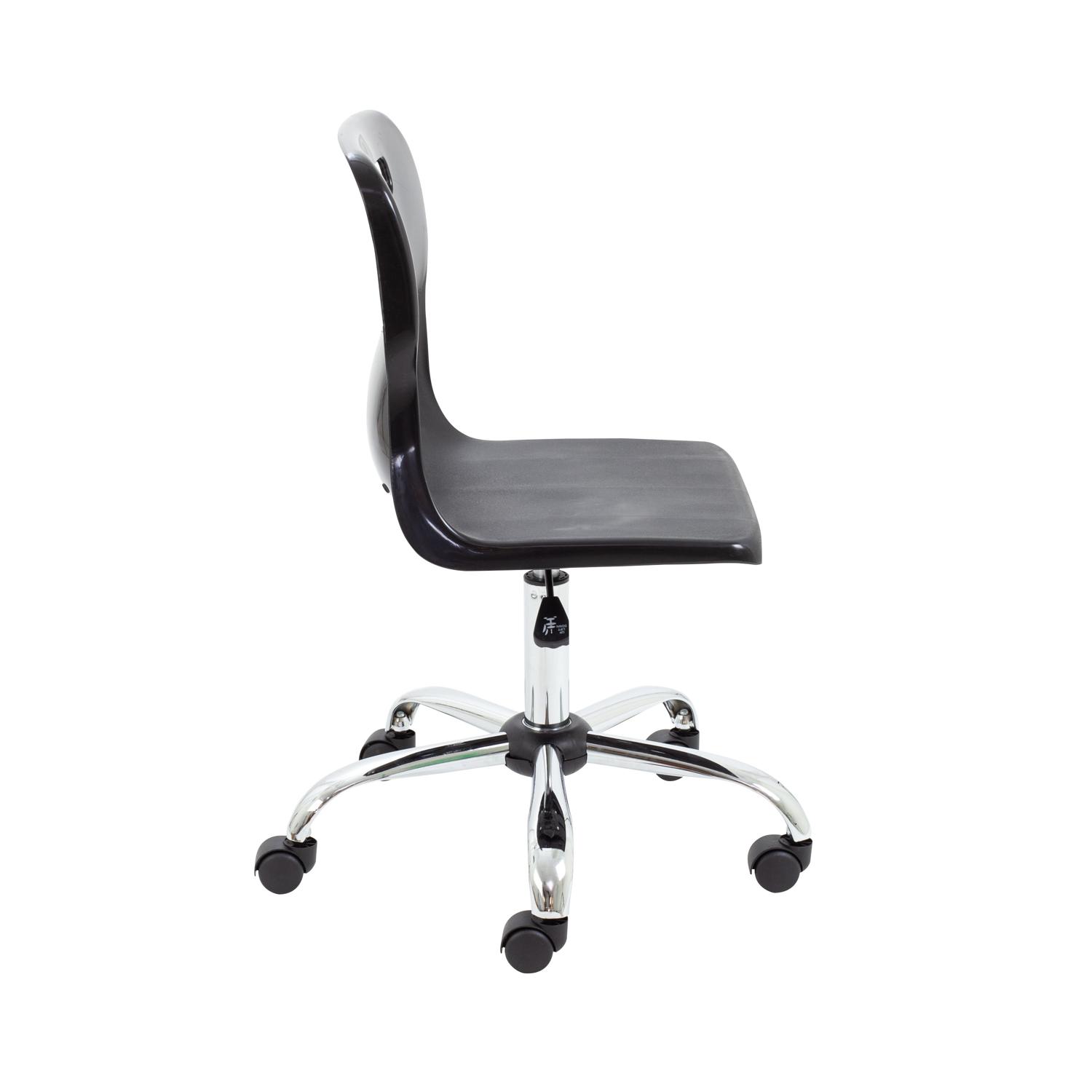 Titan Swivel Senior Chair with Chrome Base and Castors Size 5-6 Black/Chrome