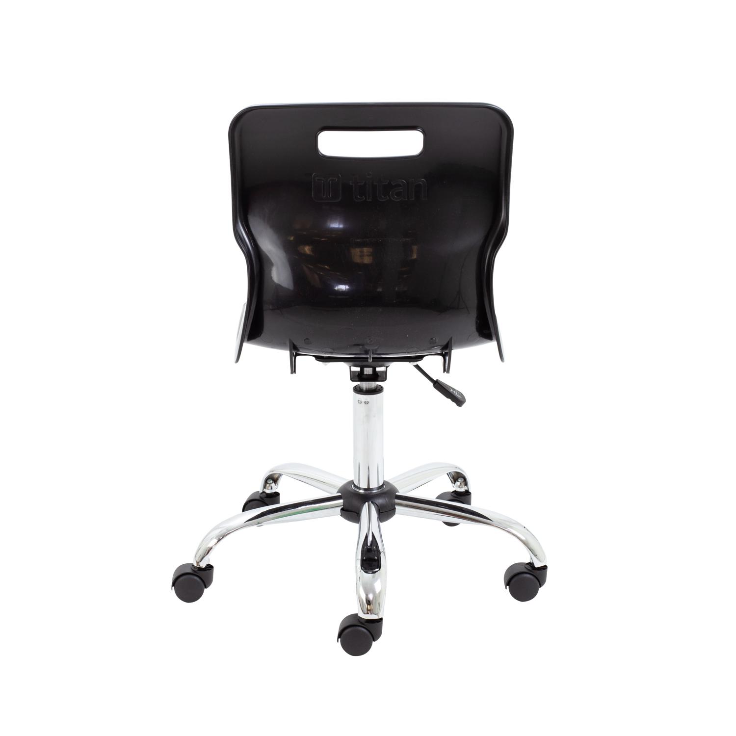 Titan Swivel Senior Chair with Chrome Base and Castors Size 5-6 Black/Chrome