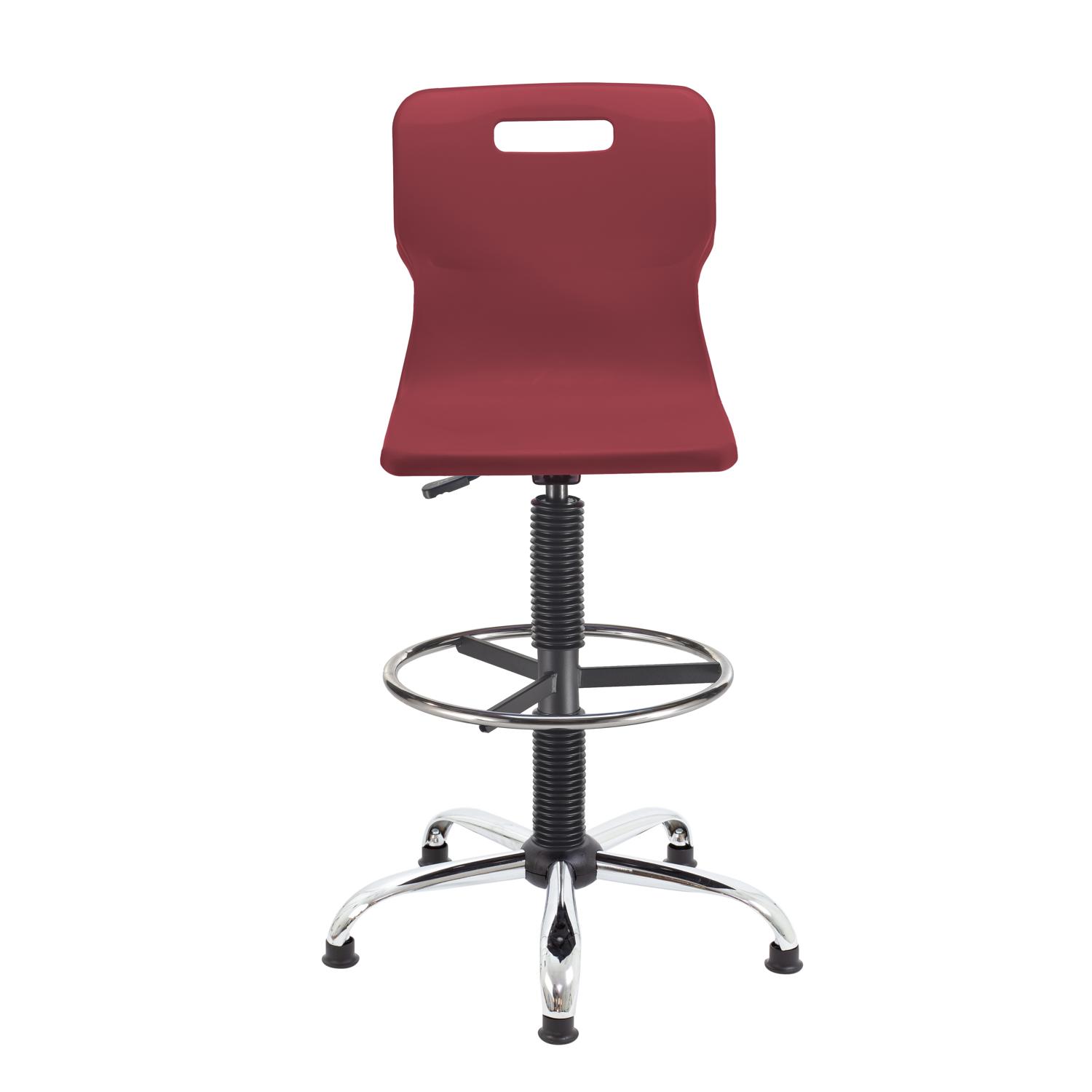 Titan Swivel Senior Chair with Chrome Base, Castors and D-Kit Size 5-6 Adjustable D-Kit Burgundy/Chrome