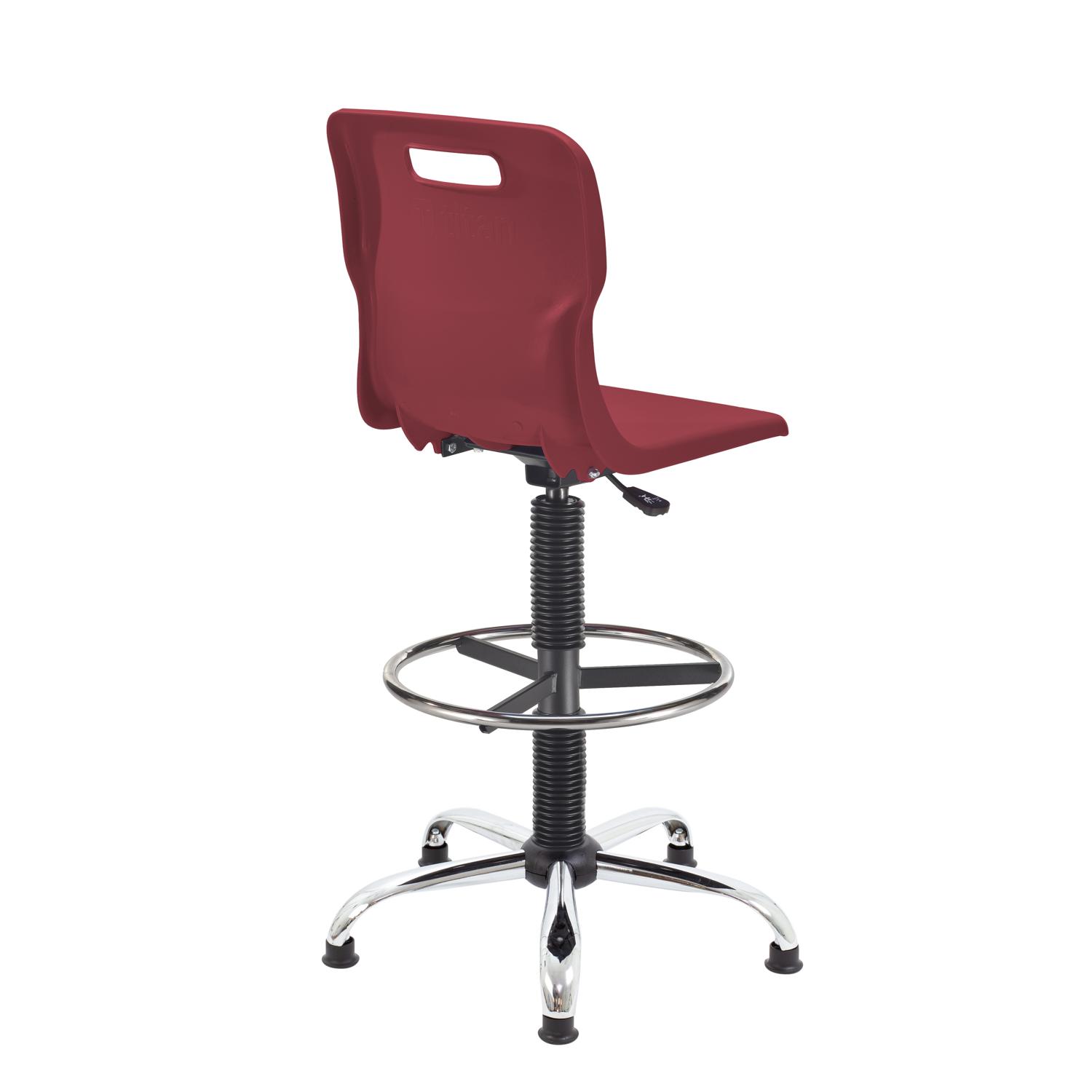 Titan Swivel Senior Chair with Chrome Base, Castors and D-Kit Size 5-6 Adjustable D-Kit Burgundy/Chrome