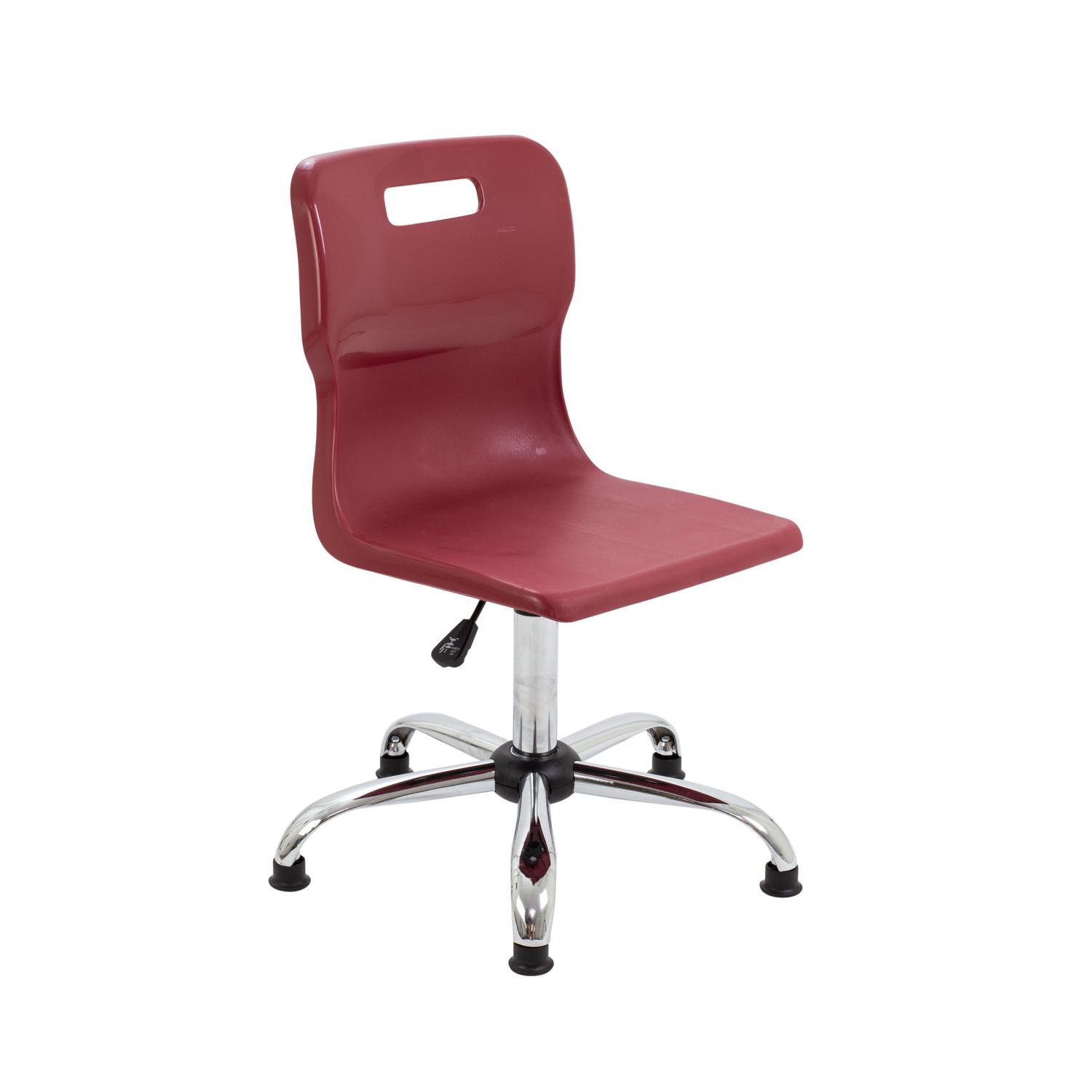 Titan Swivel Senior Chair with Chrome Base and Glides Size 5-6 Burgundy/Chrome