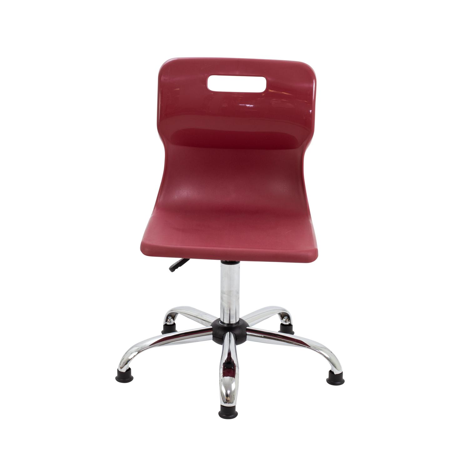 Titan Swivel Senior Chair with Chrome Base and Glides Size 5-6 Burgundy/Chrome