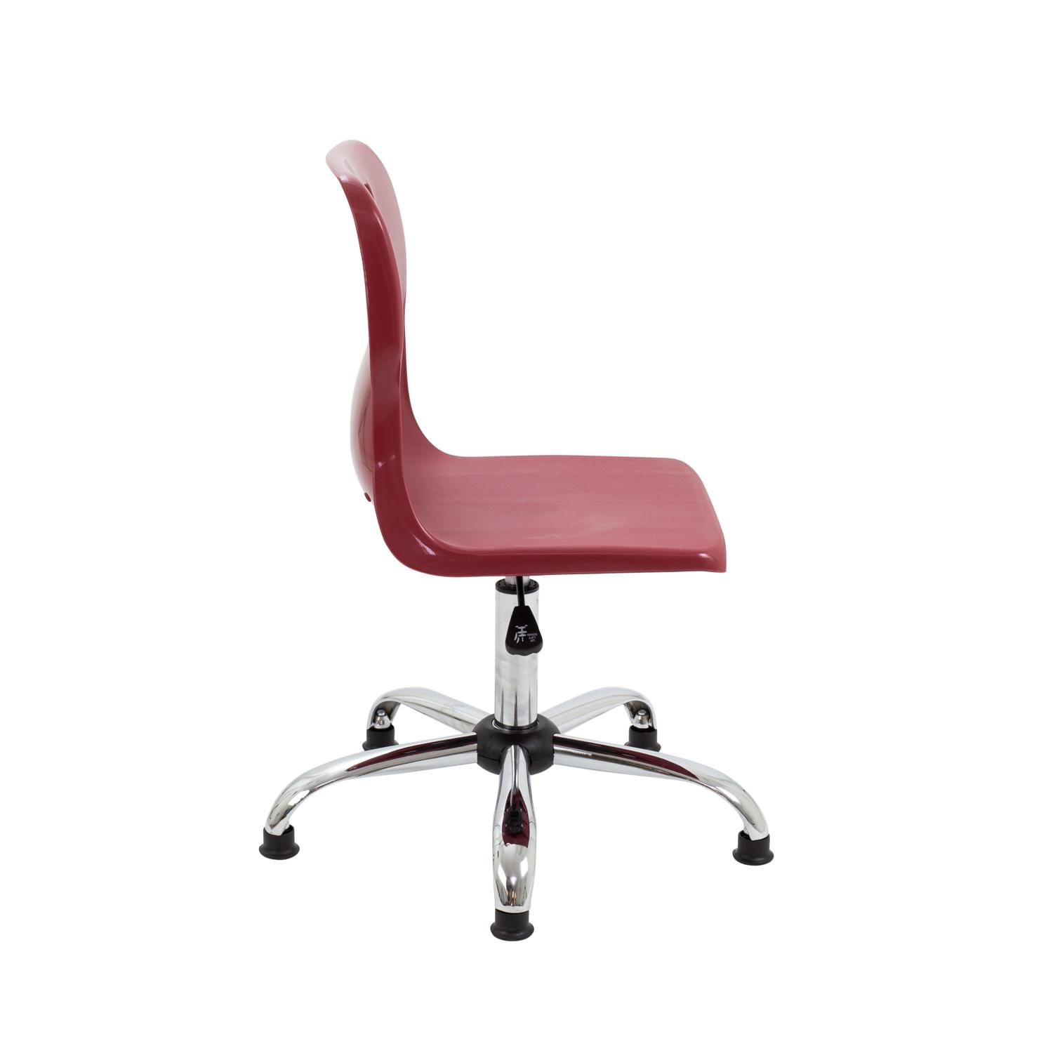 Titan Swivel Senior Chair with Chrome Base and Glides Size 5-6 Burgundy/Chrome