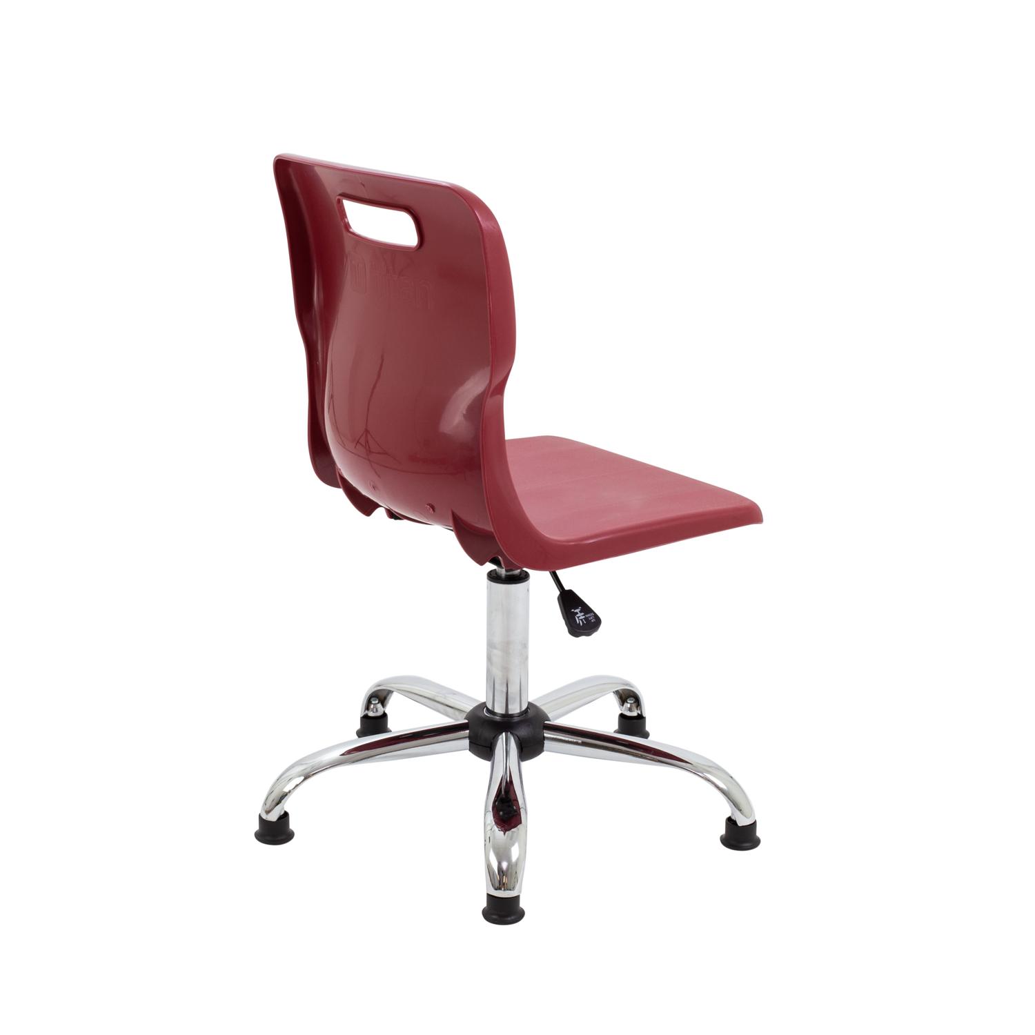 Titan Swivel Senior Chair with Chrome Base and Glides Size 5-6 Burgundy/Chrome