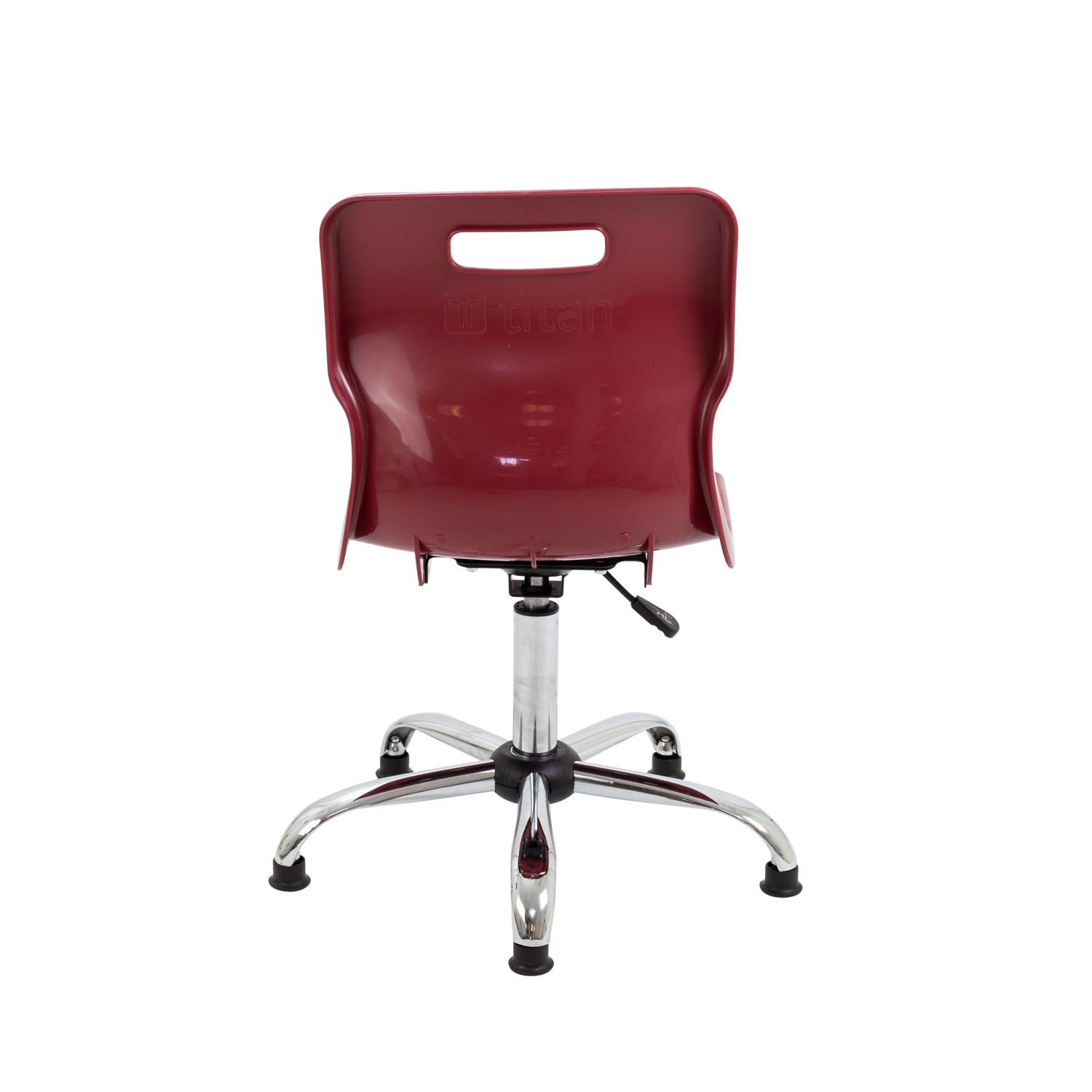 Titan Swivel Senior Chair with Chrome Base and Glides Size 5-6 Burgundy/Chrome