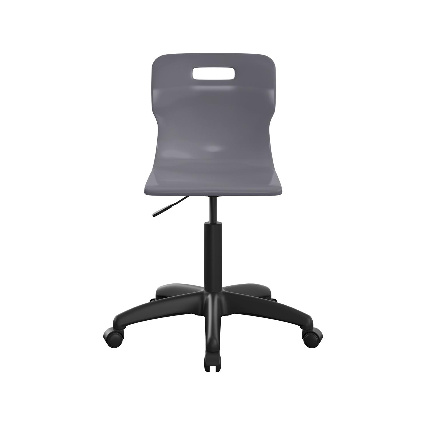 Titan Swivel Senior Chair with Plastic Base and Castors Size 5-6 Charcoal/Black