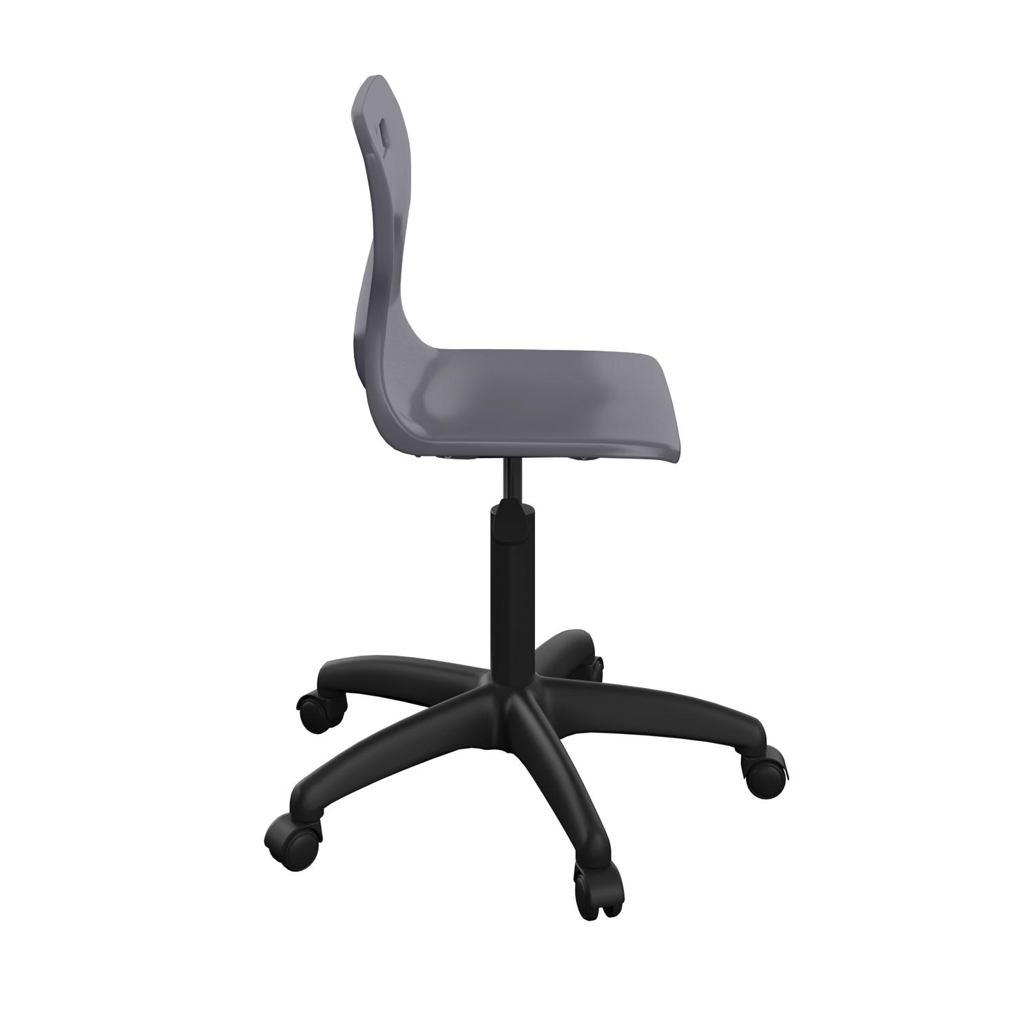 Titan Swivel Senior Chair with Plastic Base and Castors Size 5-6 Charcoal/Black