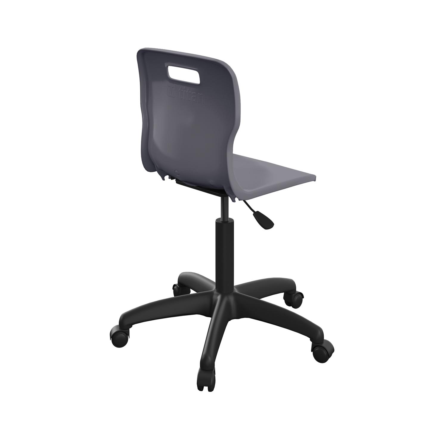 Titan Swivel Senior Chair with Plastic Base and Castors Size 5-6 Charcoal/Black