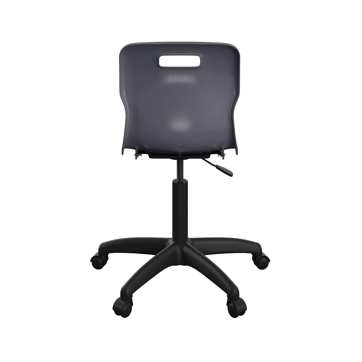 Titan Swivel Senior Chair with Plastic Base and Castors Size 5-6 Charcoal/Black