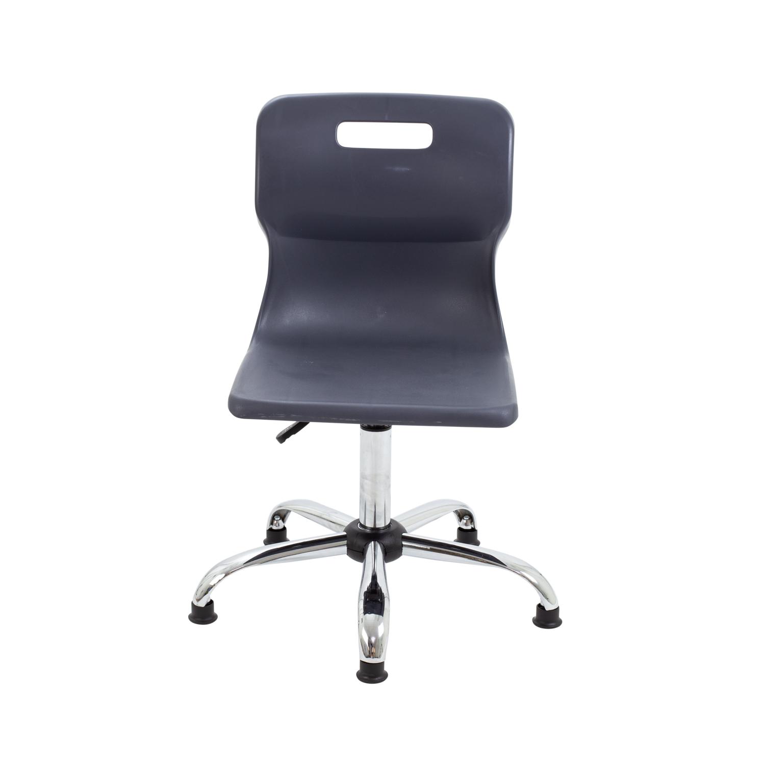 Titan Swivel Senior Chair with Chrome Base and Glides Size 5-6 Charcoal/Chrome