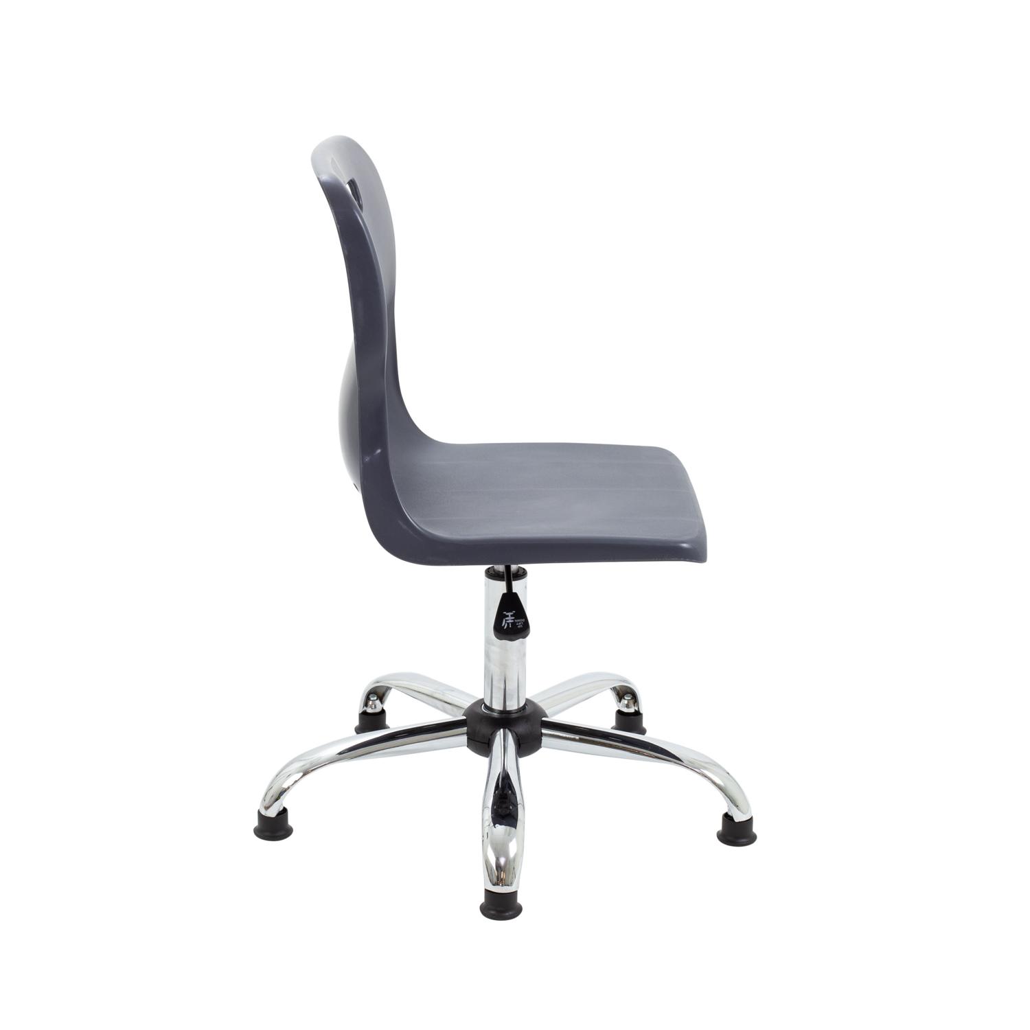 Titan Swivel Senior Chair with Chrome Base and Glides Size 5-6 Charcoal/Chrome