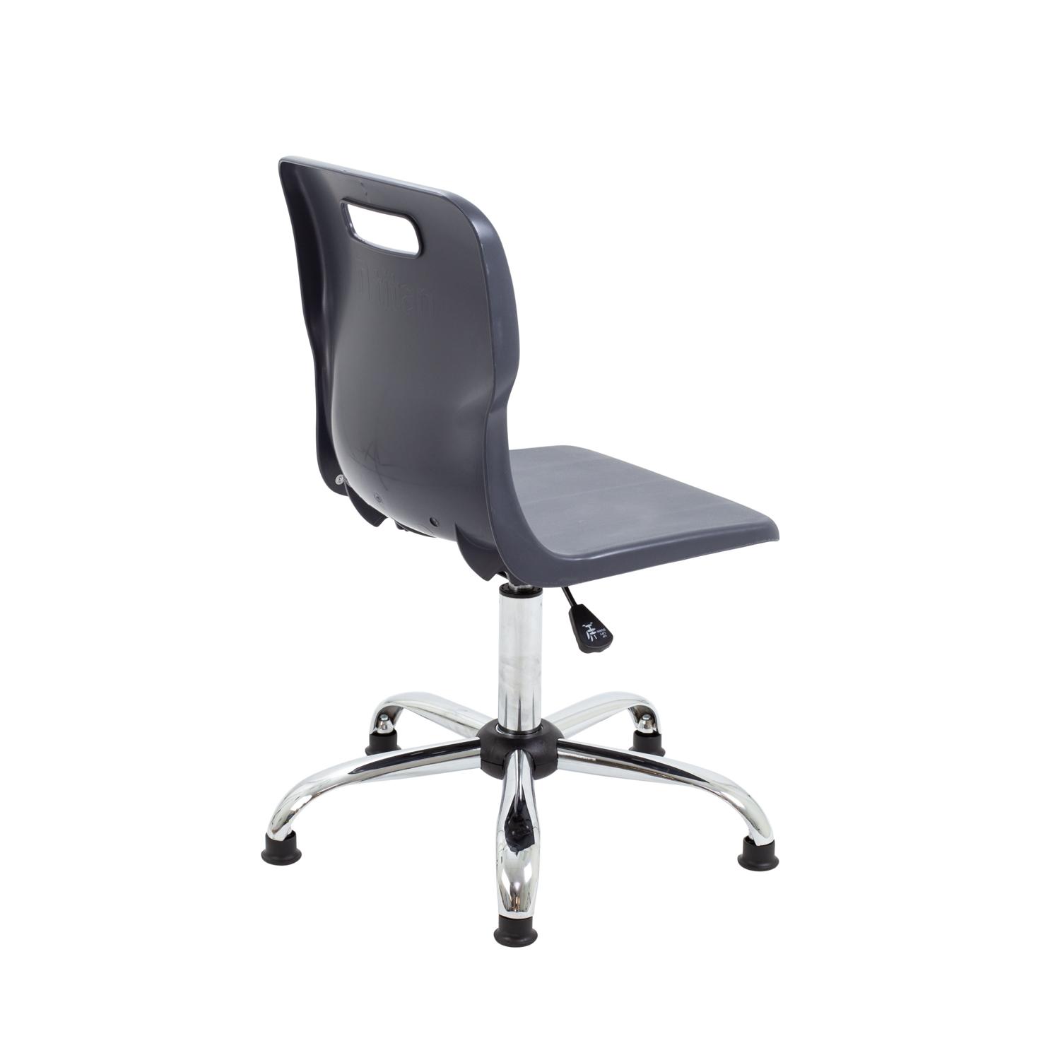 Titan Swivel Senior Chair with Chrome Base and Glides Size 5-6 Charcoal/Chrome