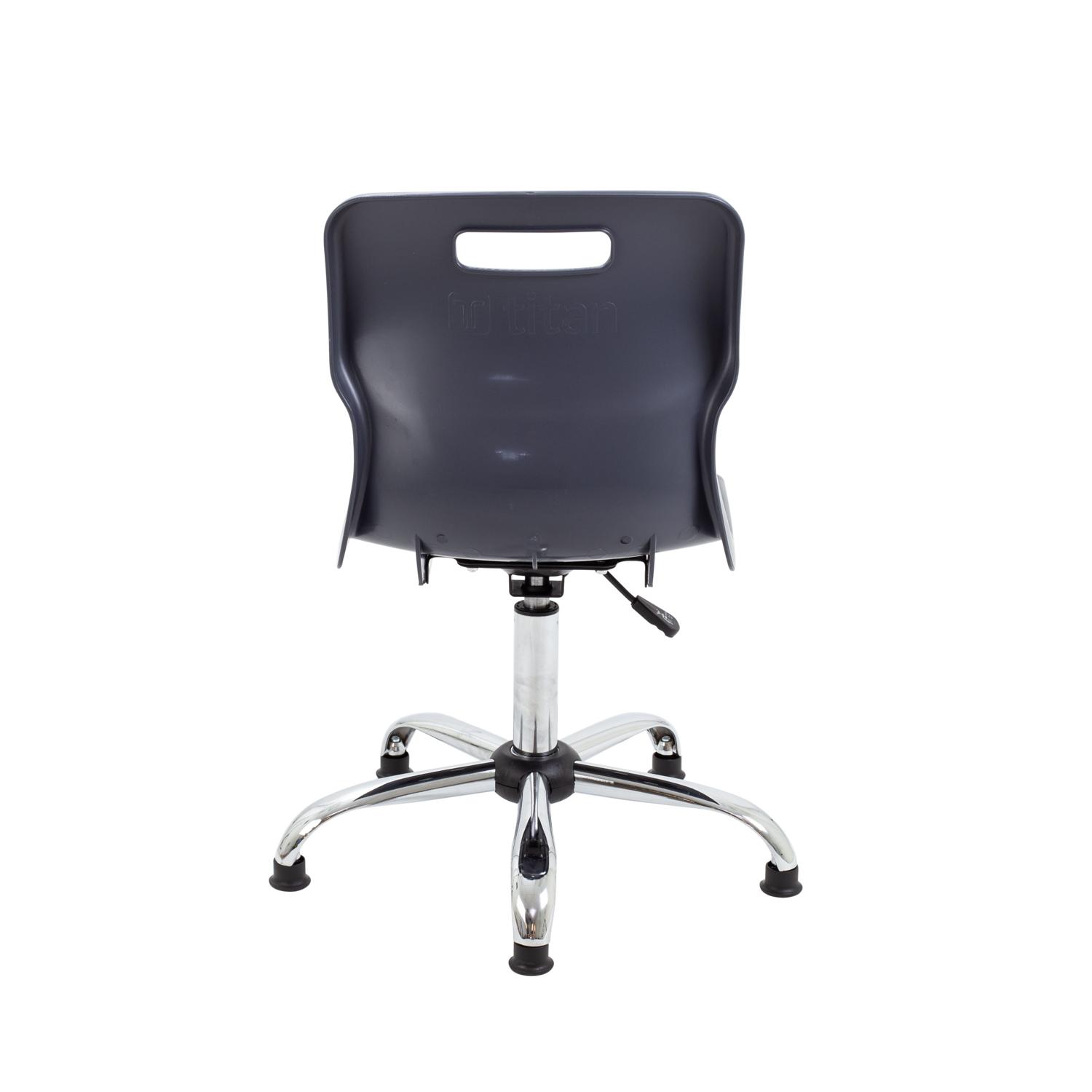 Titan Swivel Senior Chair with Chrome Base and Glides Size 5-6 Charcoal/Chrome