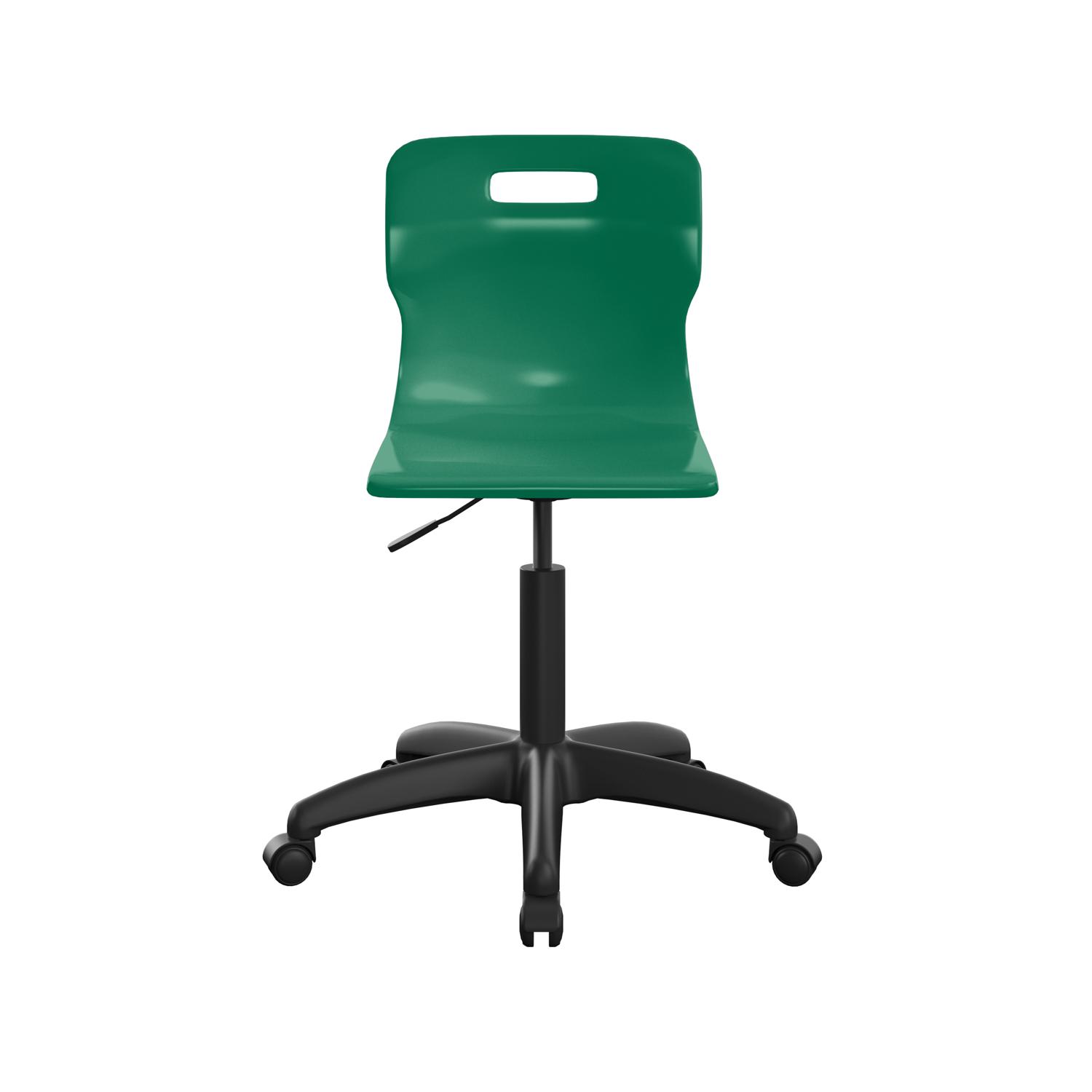 Titan Swivel Senior Chair with Plastic Base and Castors Size 5-6 Green/Black